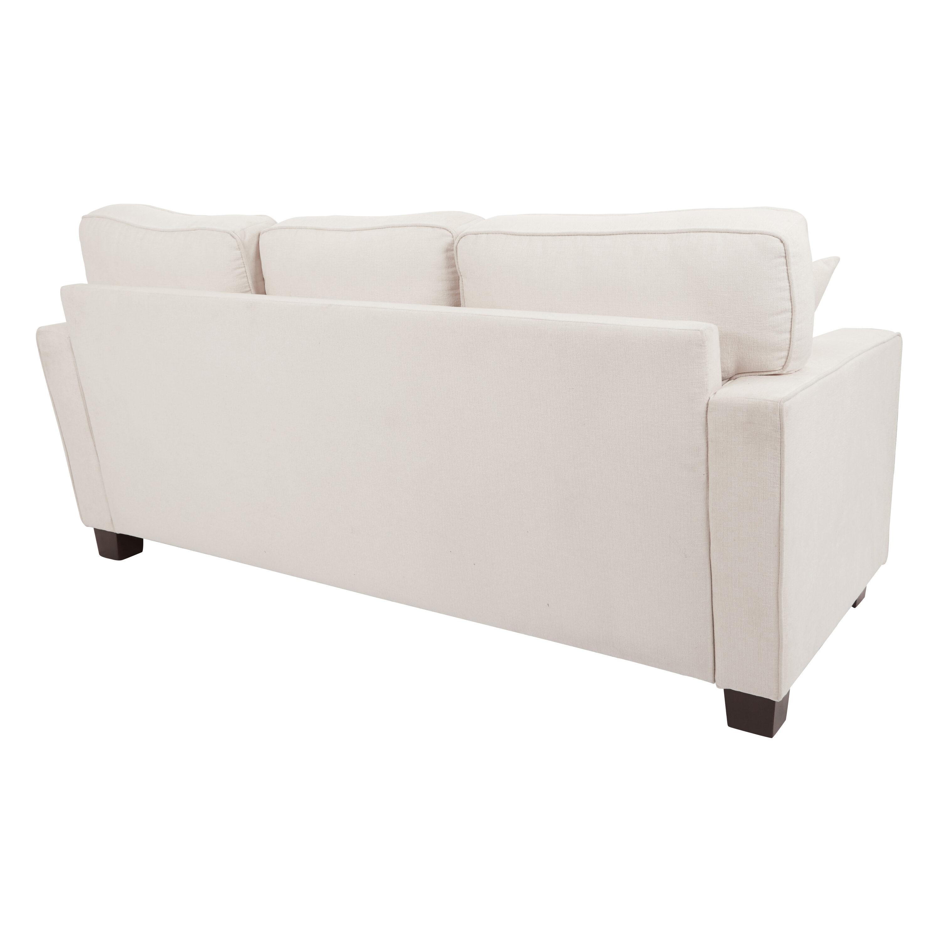 OSP Home Furnishings Russell Sectional with 2 Pillows Off White: Transitional Style, Polyester Upholstery, Wood Frame
