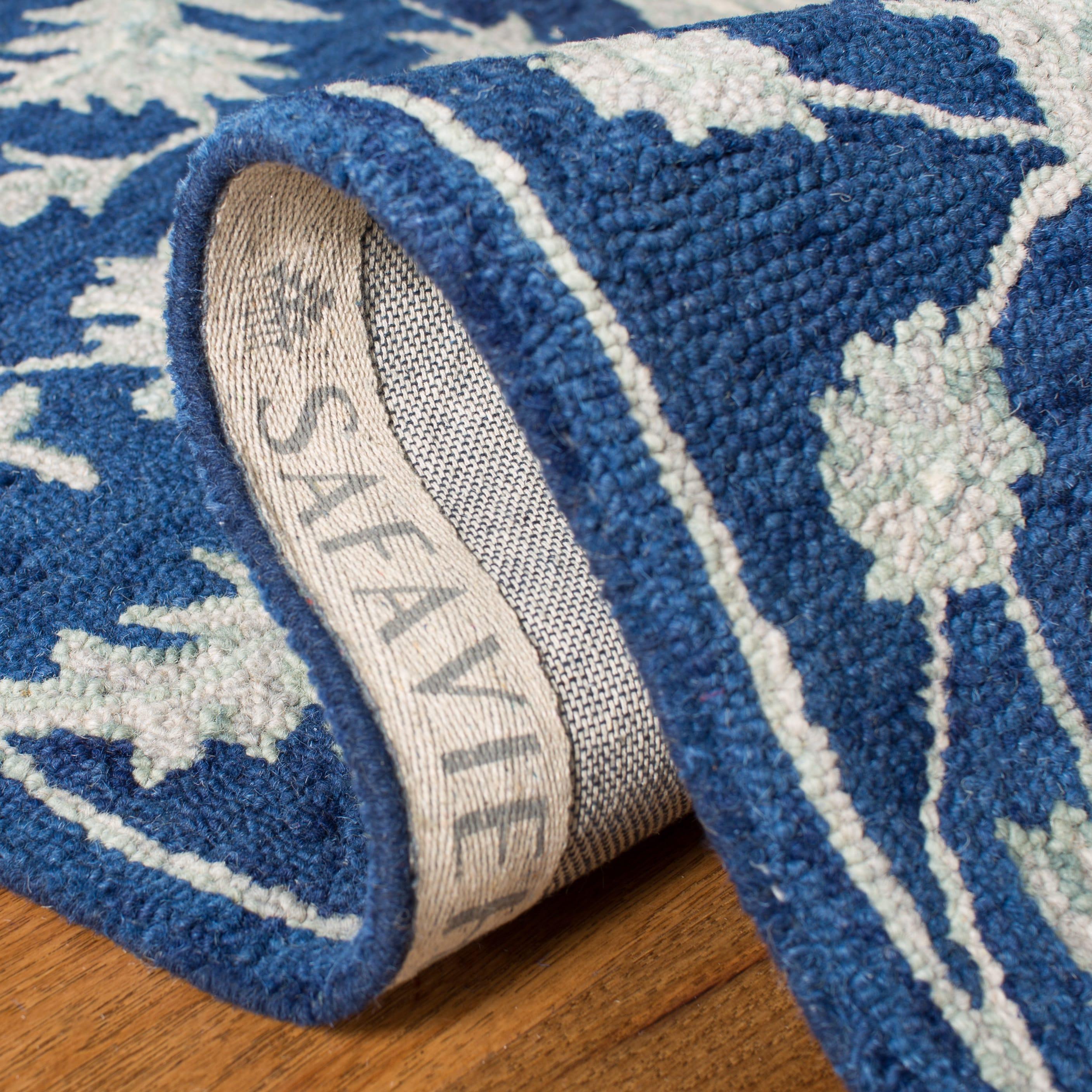 Micro-Loop MLP506 Hand Tufted Indoor Area Rug - Navy/Grey - 9'x12' - Safavieh