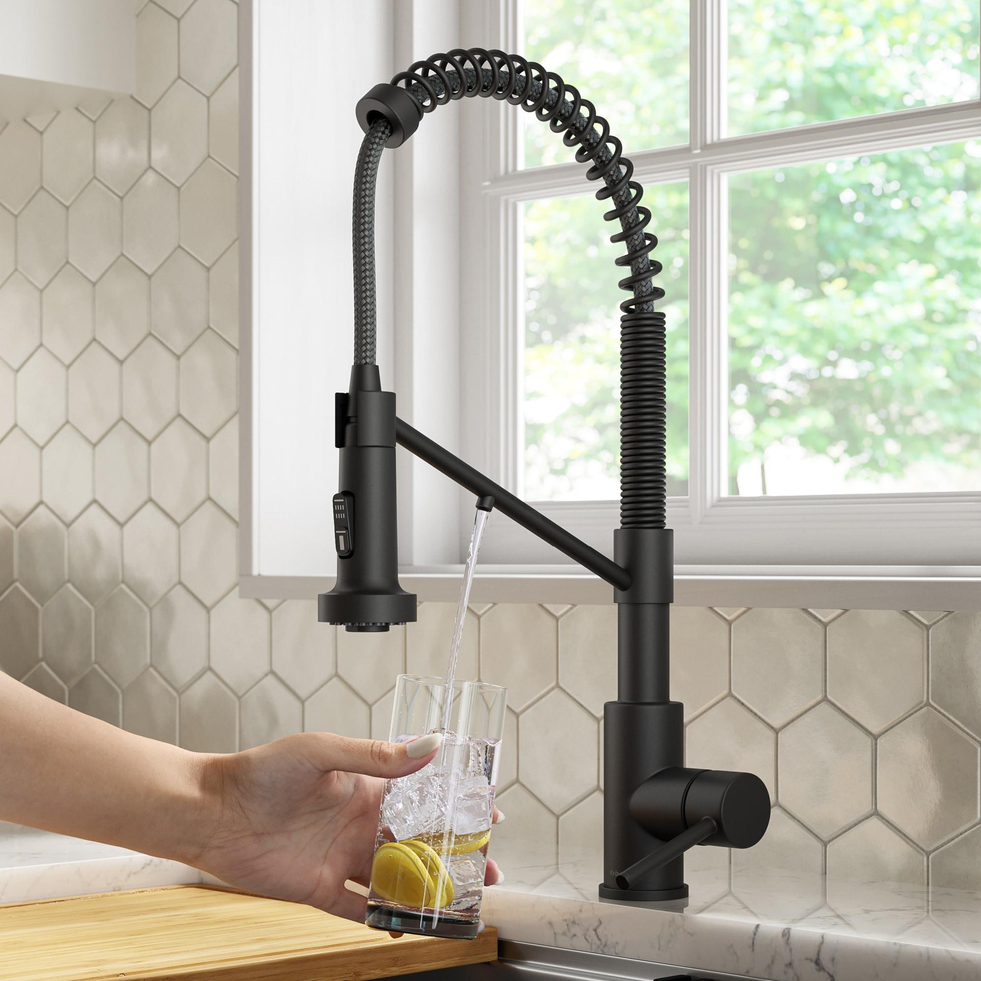 KRAUS Bolden 2-in-1 Commercial Style Pull Down Single Handle Water Filter Kitchen Faucet for Reverse Osmosis or Water Filtration System in Matte Black