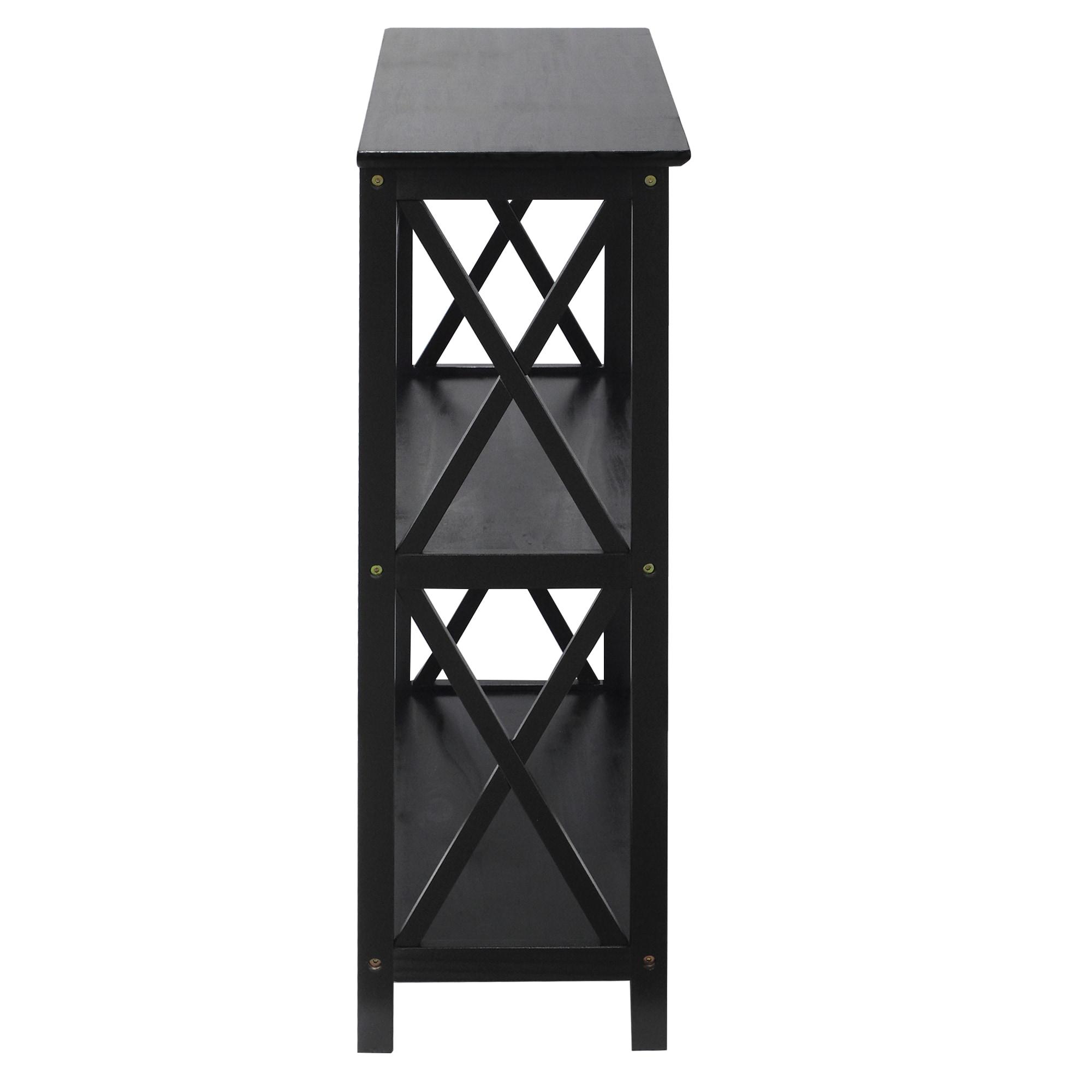 Montego 3-Shelf Bookcase-Black