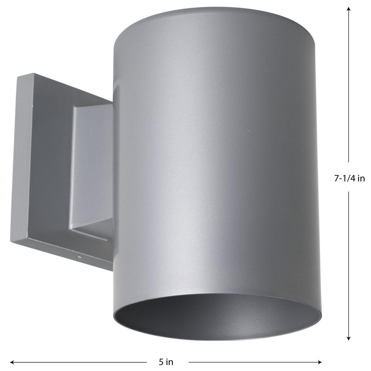 Progress Lighting, Cylinder Collection, 1-Light Wall Sconce, Metallic Gray, Porcelain Shade