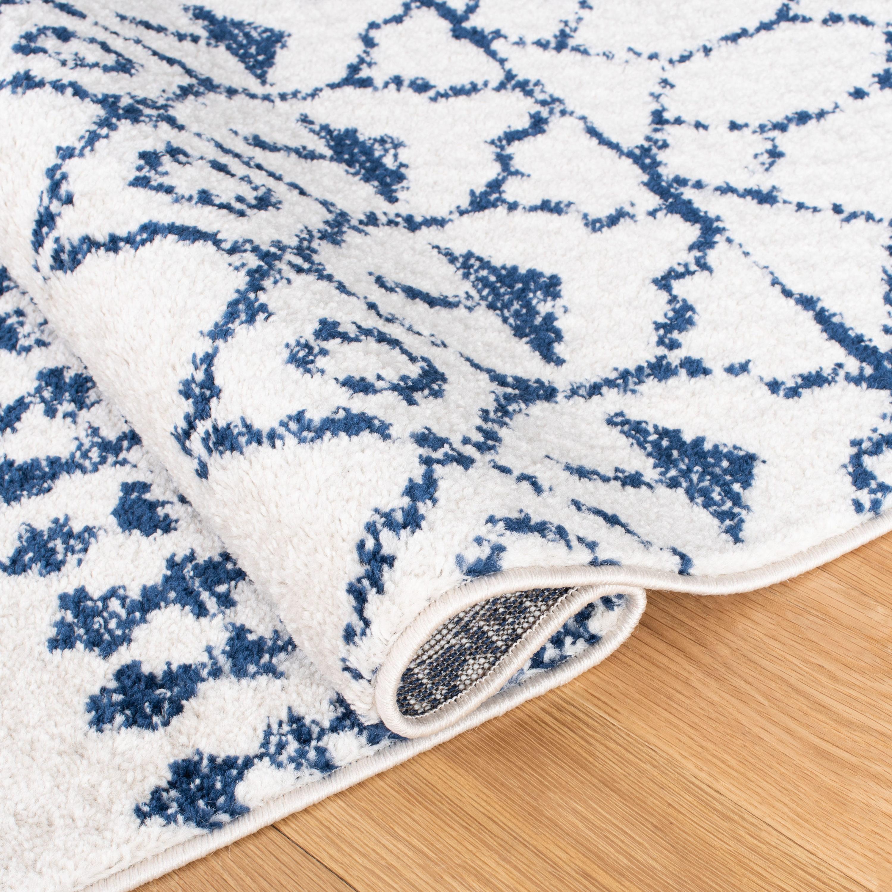 Tulum TUL229 Power Loomed Area Rug - Ivory/Navy - 6'x9' - Safavieh.