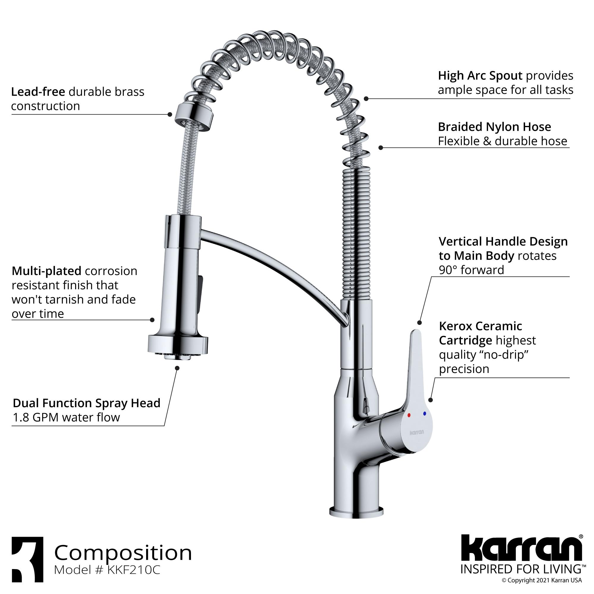 Karran Scottsdale Single-Handle Pull-Down Sprayer Kitchen Faucet