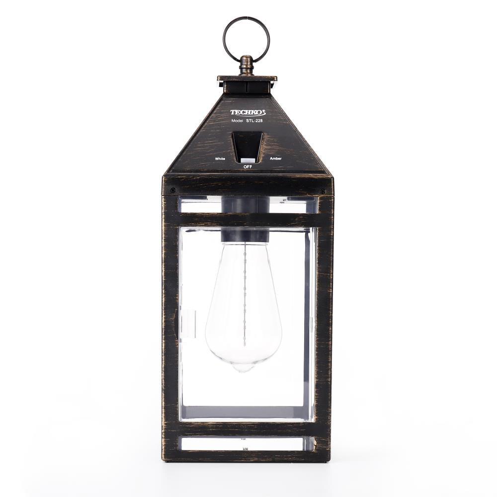 Techko 12.88 Outdoor Vintage Solar LED Lantern with Auto Dawn-to-Dusk Sensor