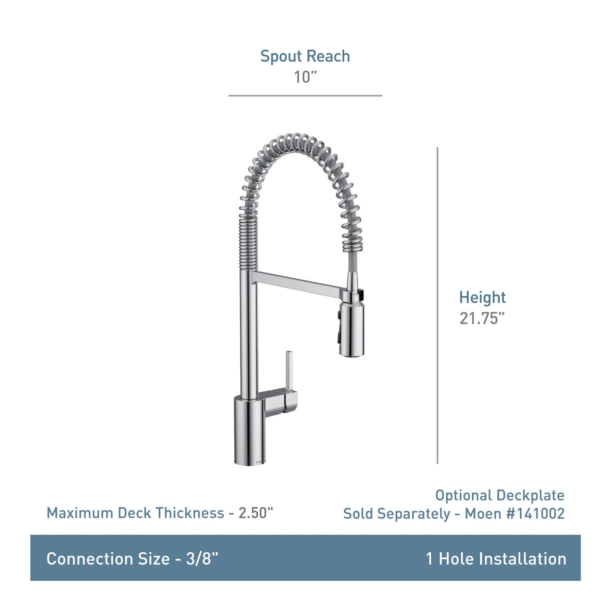 Align One Handle Spring Kitchen Faucet, Modern Single Hole Kitchen Sink Faucet Pulldown Sprayer