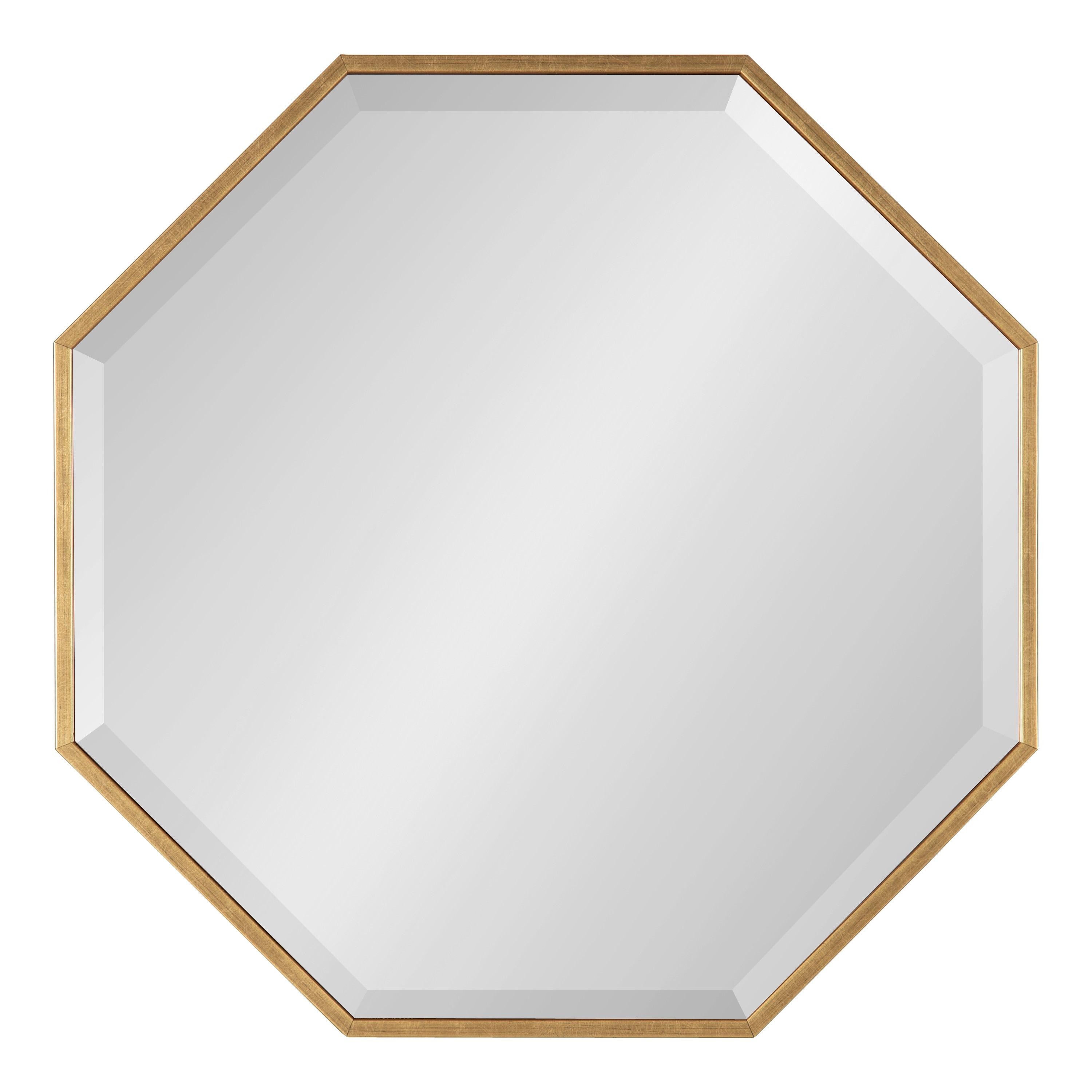 18" x 18" Rhodes Octagon Wall Mirror Gold - Kate & Laurel All Things Decor: Modern Style, No Assembly, Plastic Frame