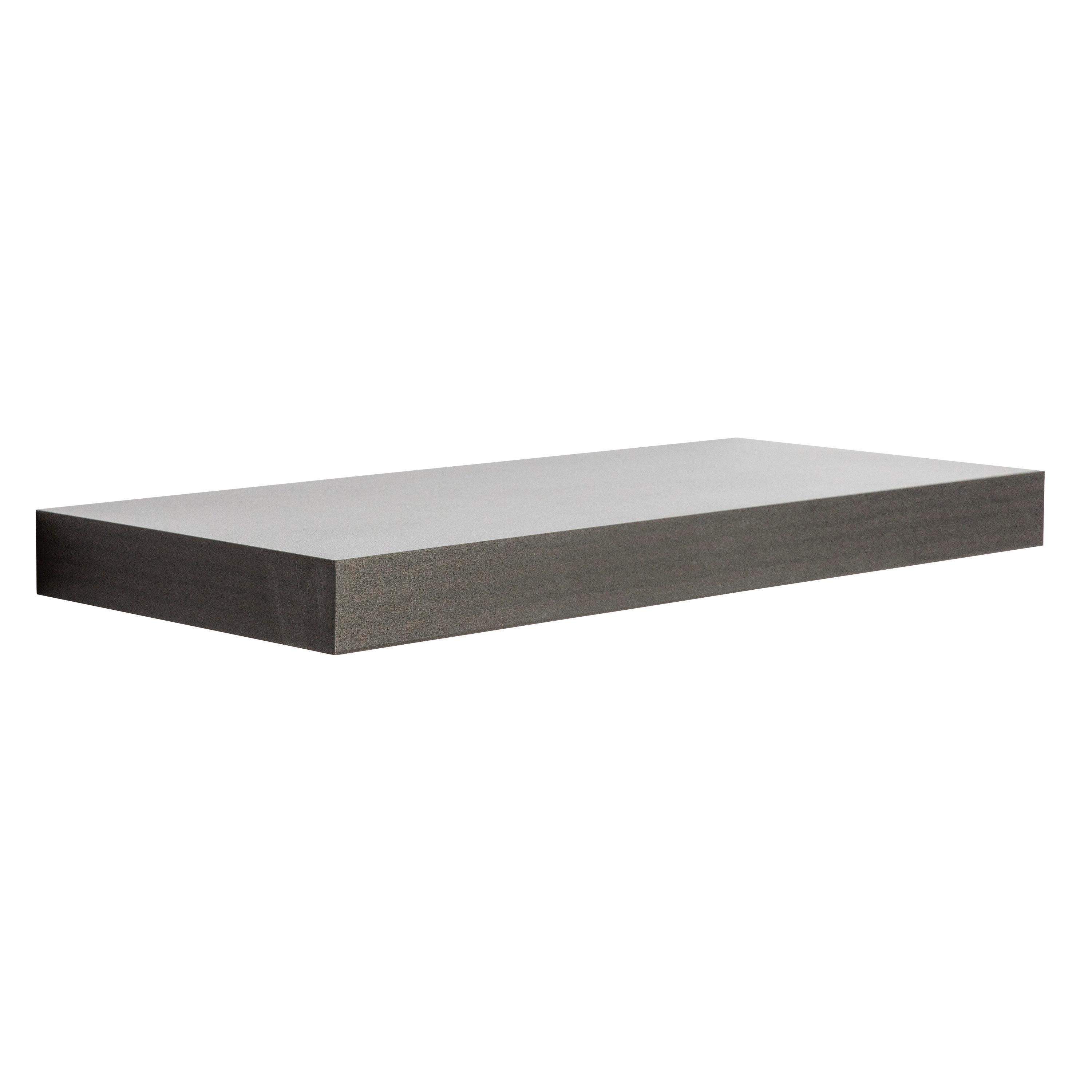 InPlace 24" Floating Shelf Wall Mounted Hidden Brackets Espresso : Modern Decor, Wood Composite, Includes Mounting Hardware