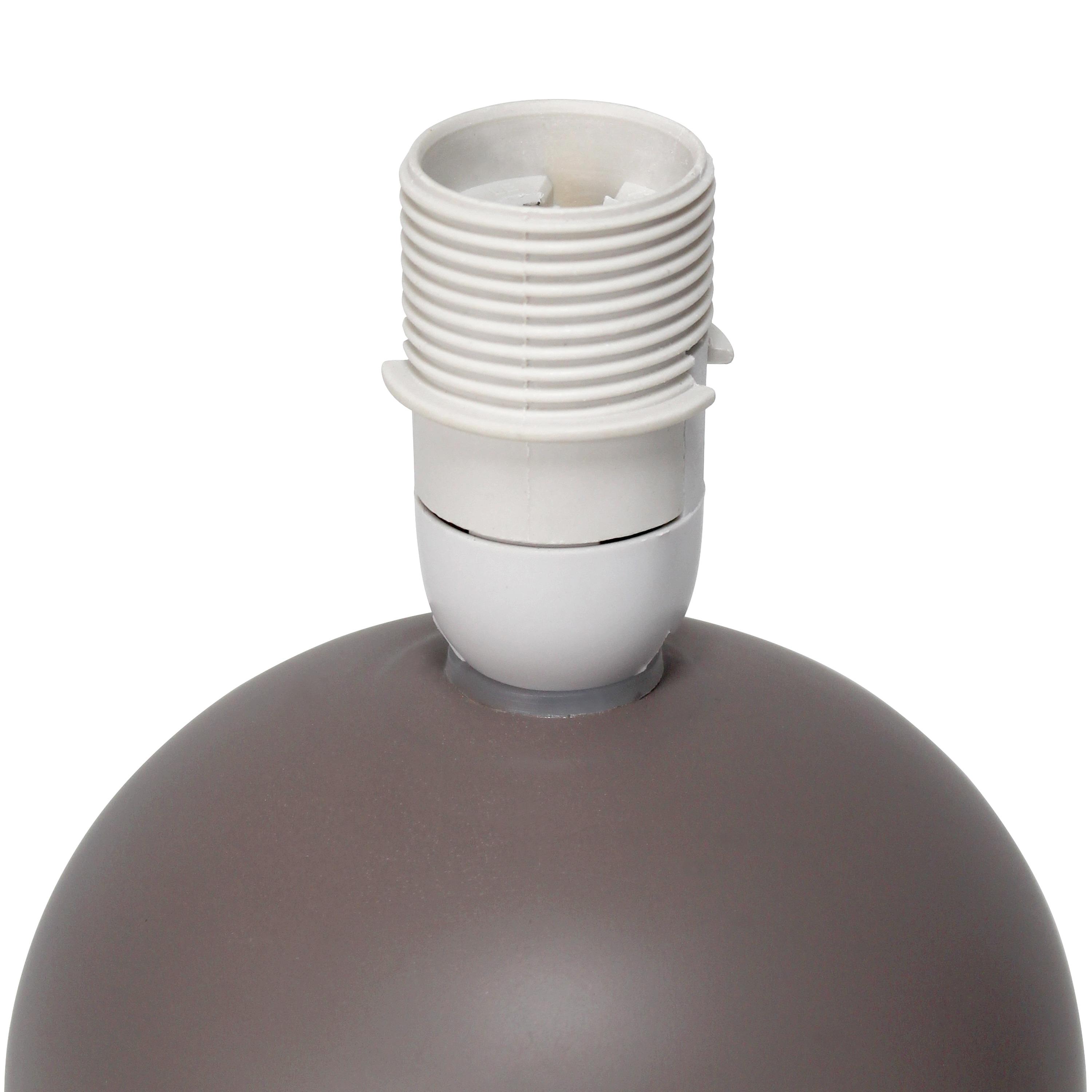 Simple Designs 8.66" Compact Ceramic Globe Table Lamp with Stylish Shade (Includes LED Light Bulb) Gray