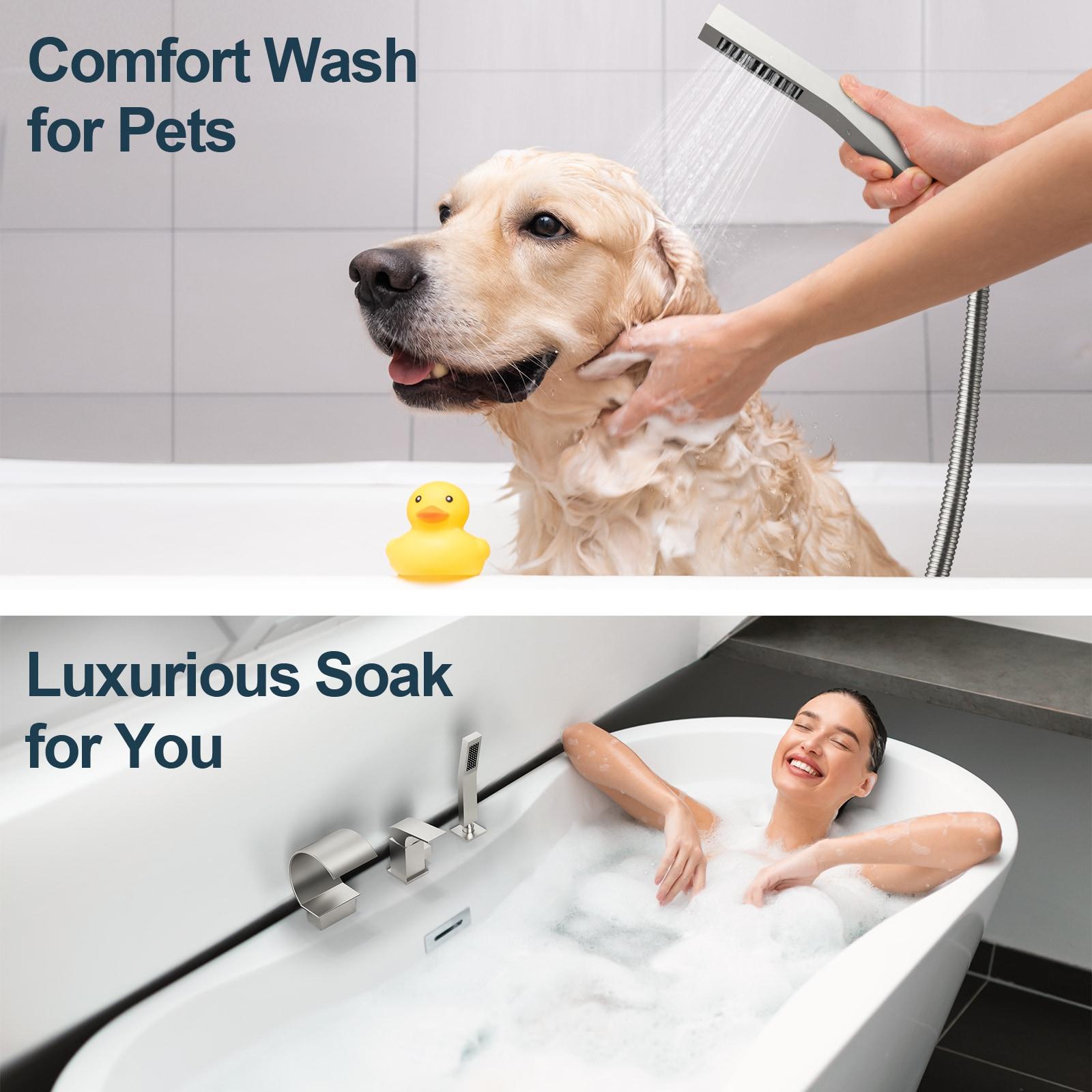 GRANDJOY Complete Shower System, 10" and 6" Dual Wall Mount Rain Shower Faucets with Handheld Shower Spray, High Pressure in Matte Black