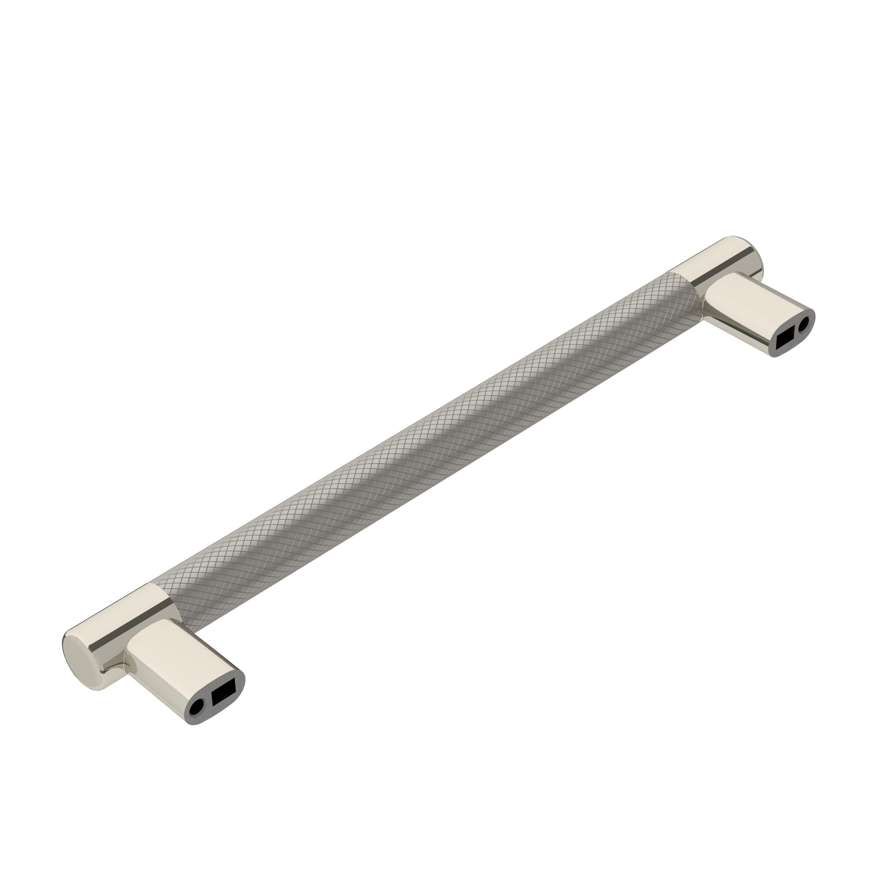 Amerock Esquire 8 inch (203mm) Center-to-Center Polished Nickel/Stainless Steel Cabinet Pull