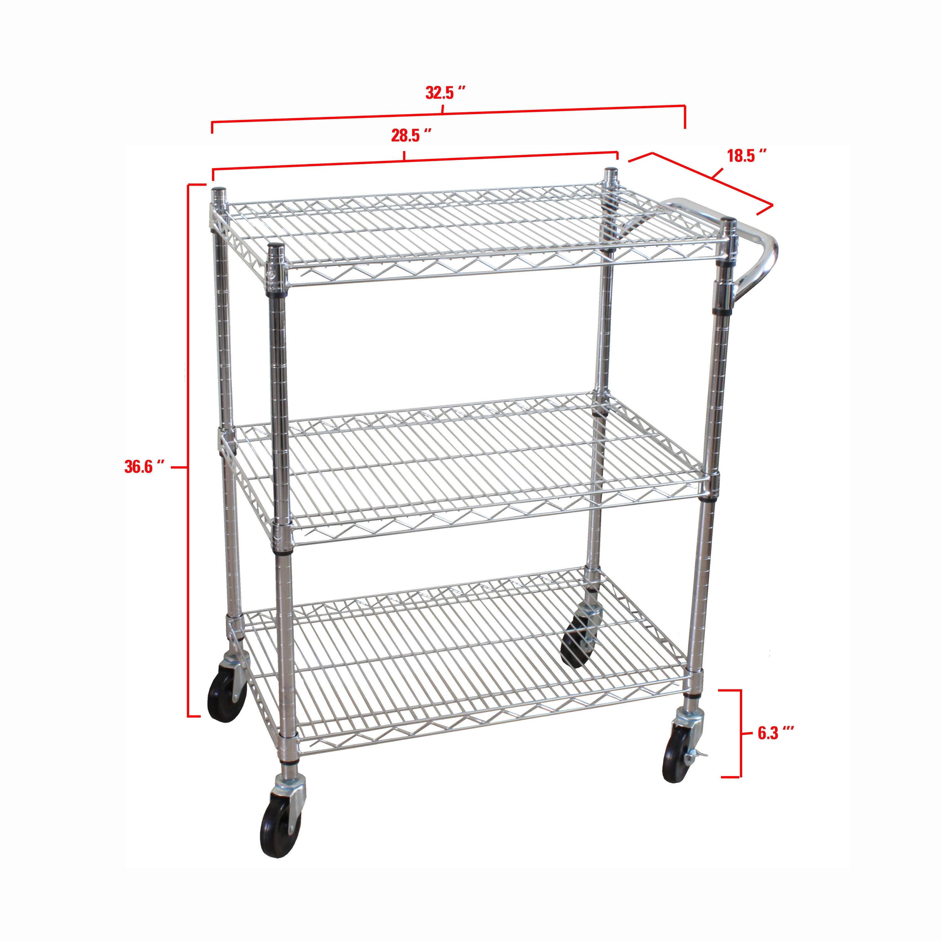 36.6'' H x 32.5'' W Utility Cart with Wheels