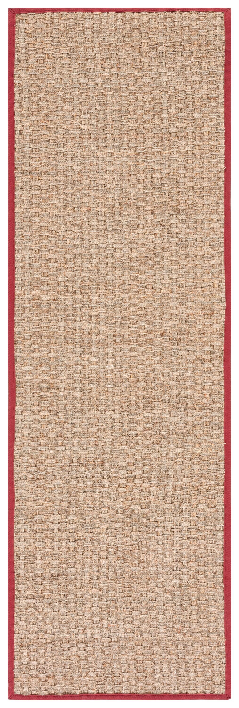 Natural Fiber NF114 Power Loomed Indoor Runner Rug - Natural/Red - 2'6"x8' - Safavieh.