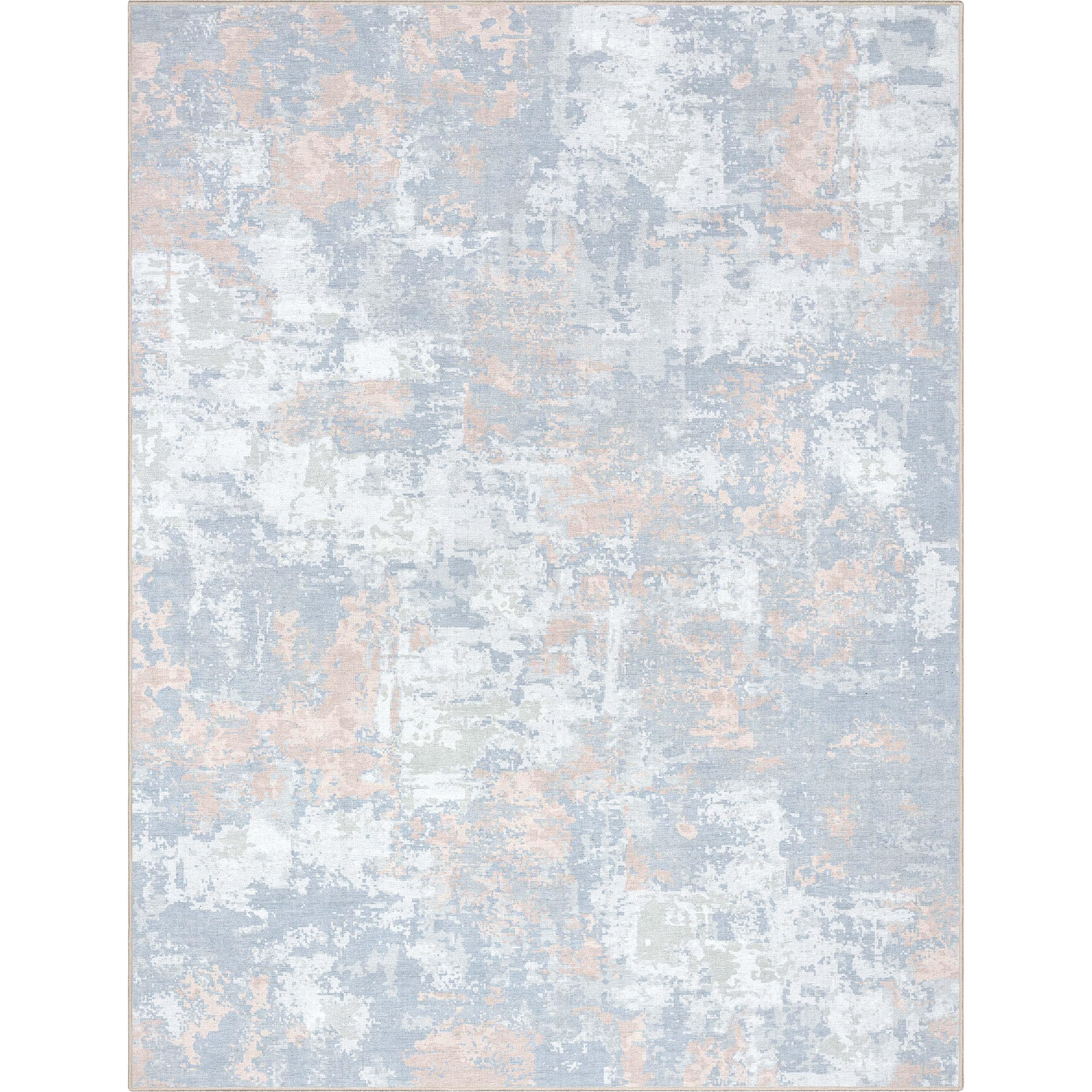 Nuzzo Marrakech Mid-Century Modern Brushstroke Flat-Weave Blue Coral Area Rug