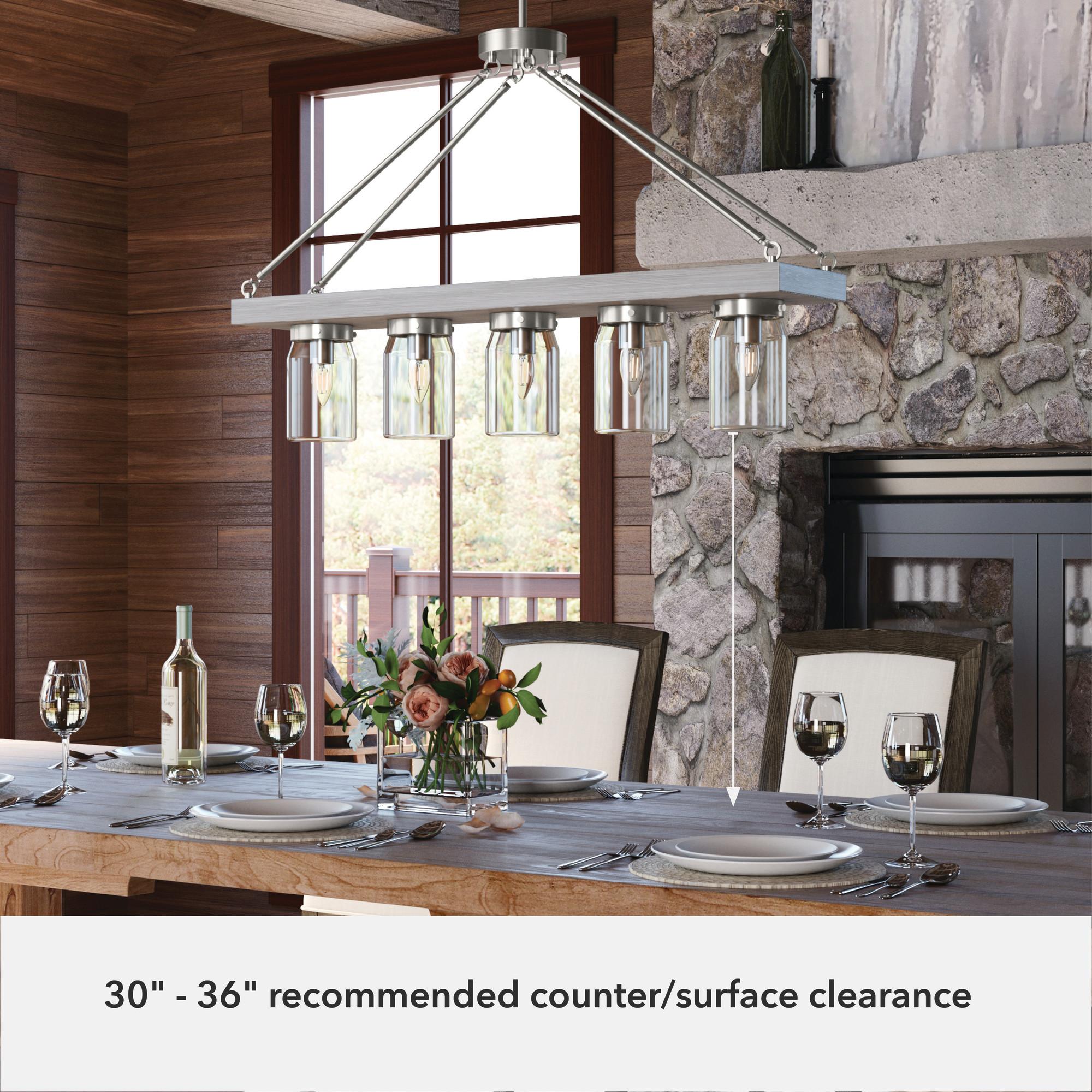 Hunter Fan Devon Park 5 - Light Kitchen Island Linear Pendant