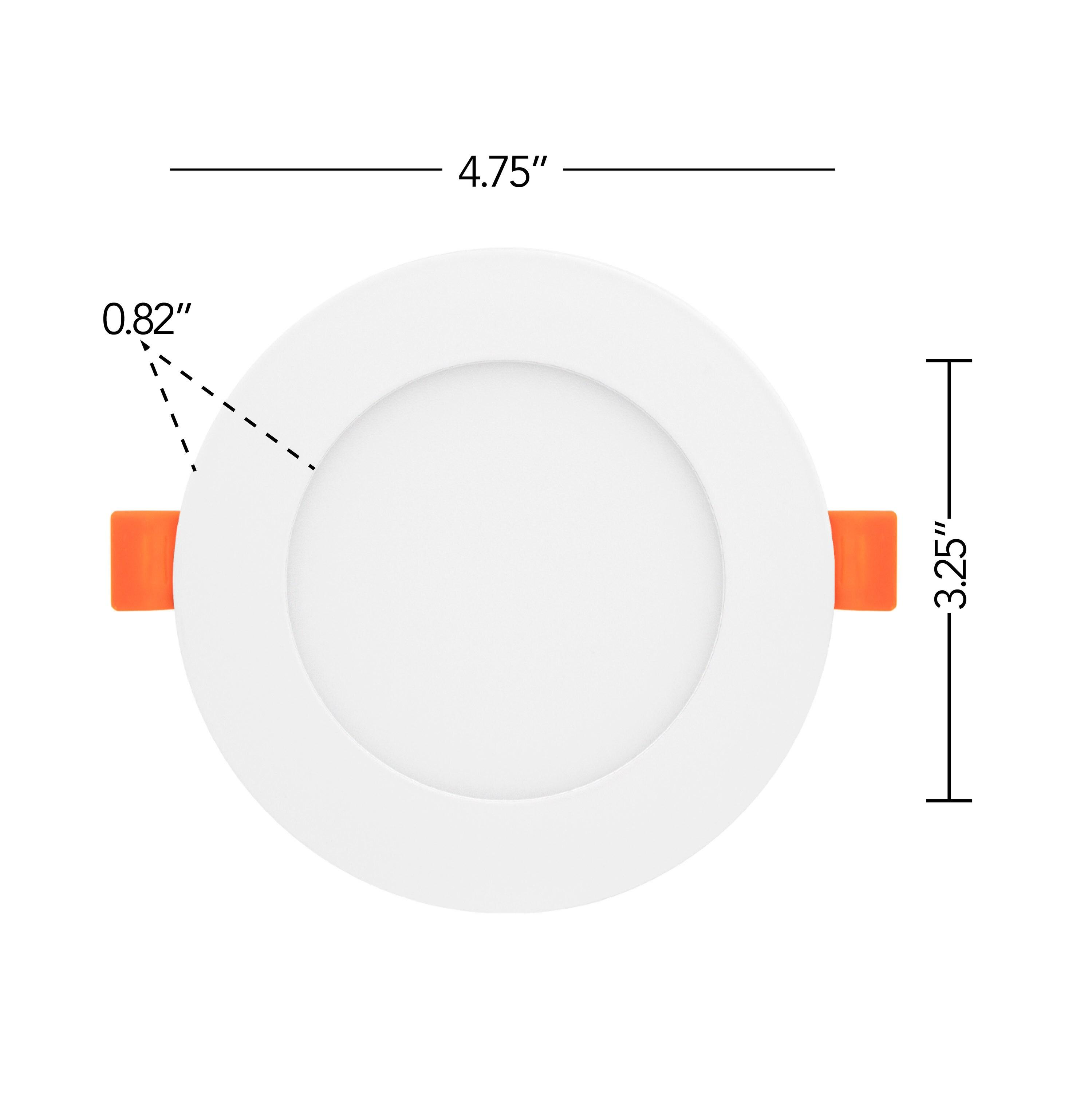 Maxxima 12 Pack 4” Ultra Thin LED Downlight, 750 Lumens, 5 CCT Selectable 2700K-5000K, Dimmable, White Trim, J-Box Included