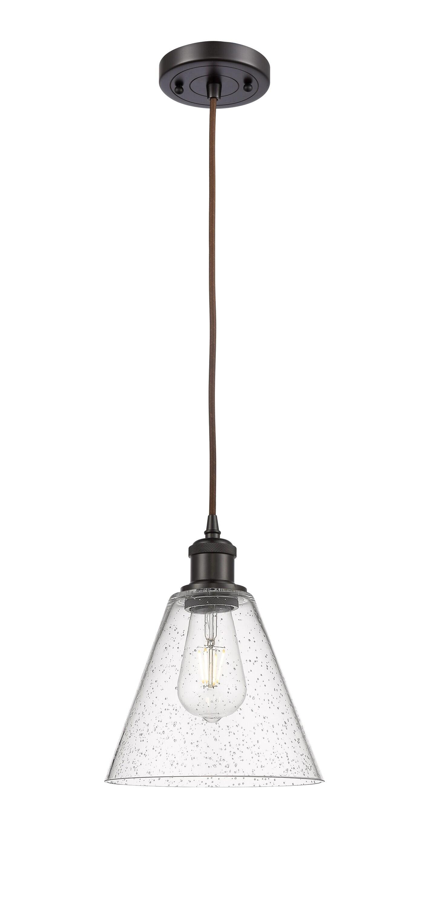 Oil Rubbed Bronze Glass Mini Pendant Light