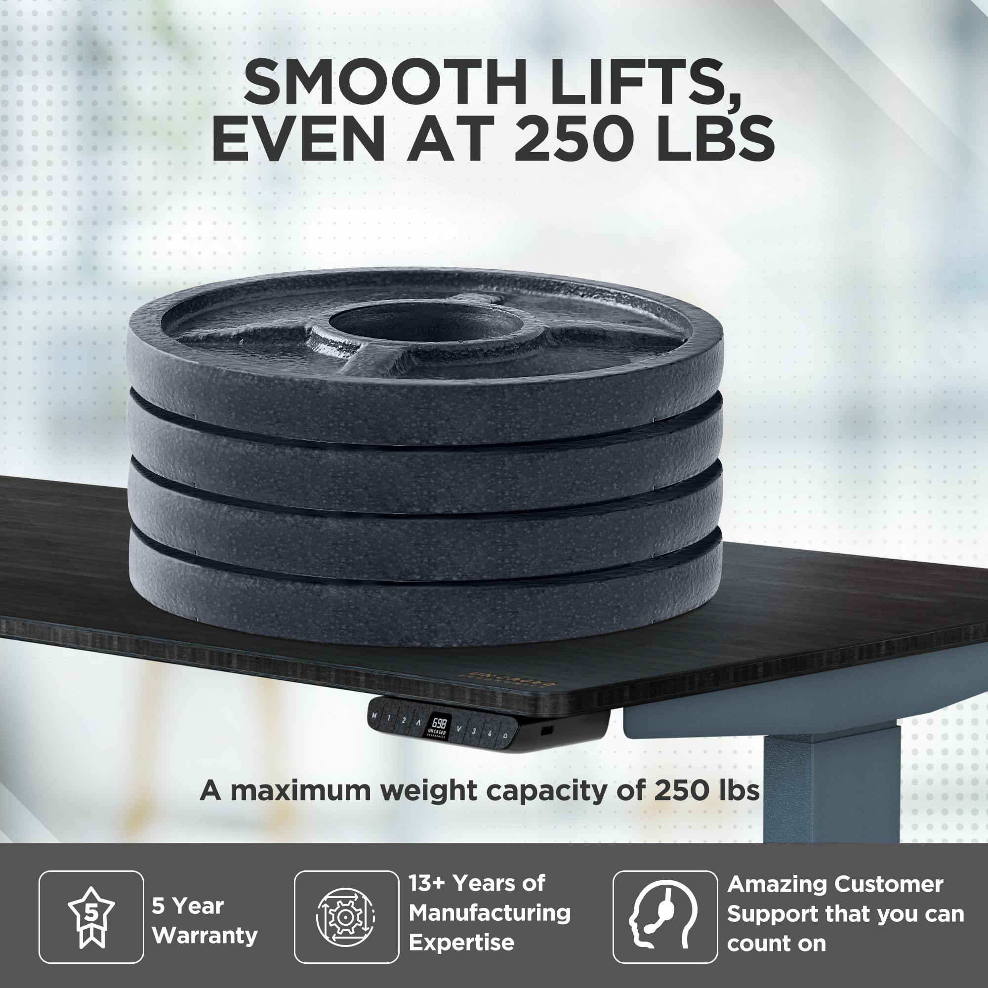 60"x30" Electric Standing Desk with Adjustability Bamboo Black - Uncaged Ergonomics