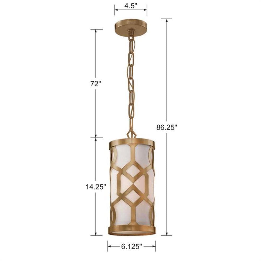 Crystorama Lighting Jennings 1 - Light Pendant in  Aged Brass