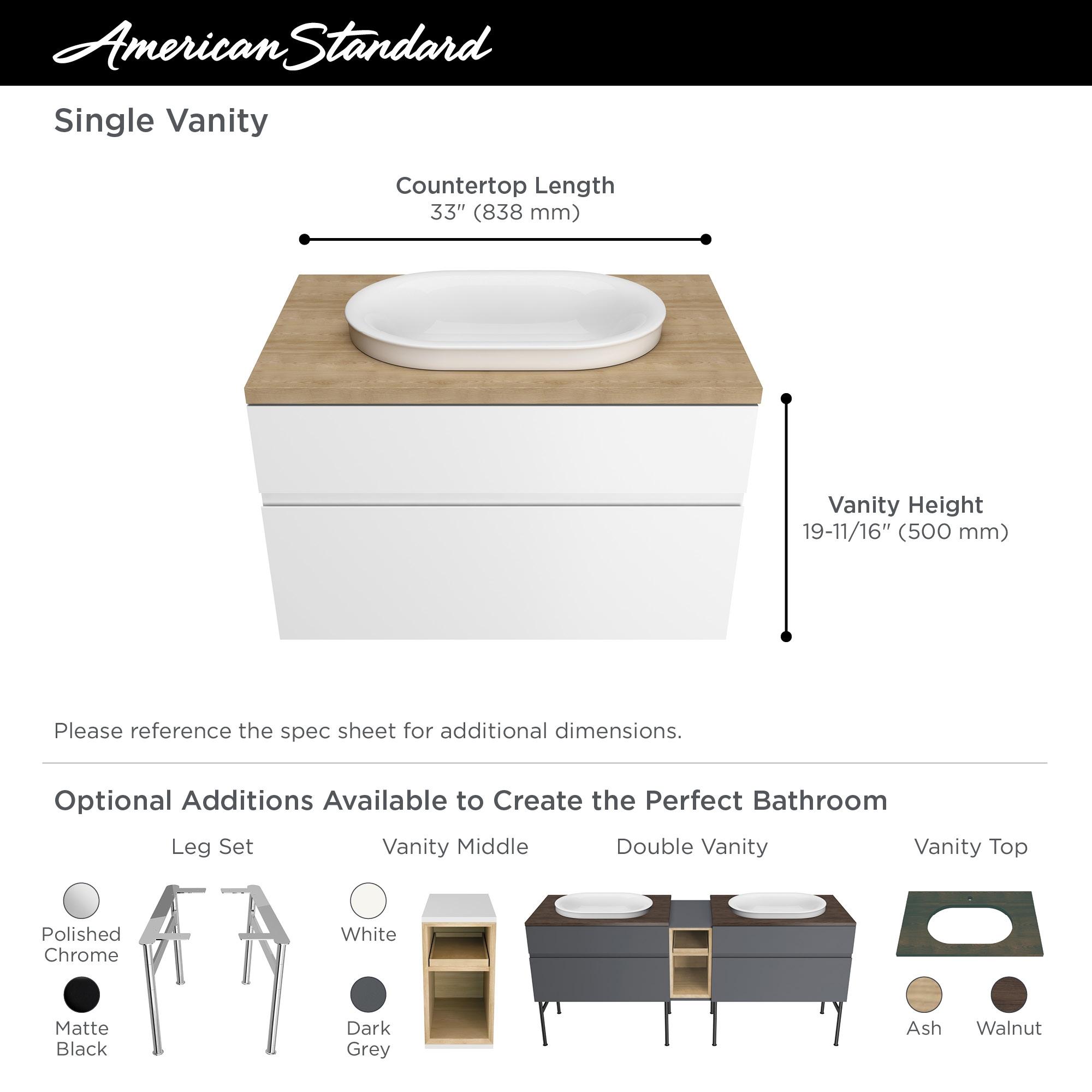 American Standard Studio S 14'' White Vitreous China Oval Bathroom Sink with Overflow