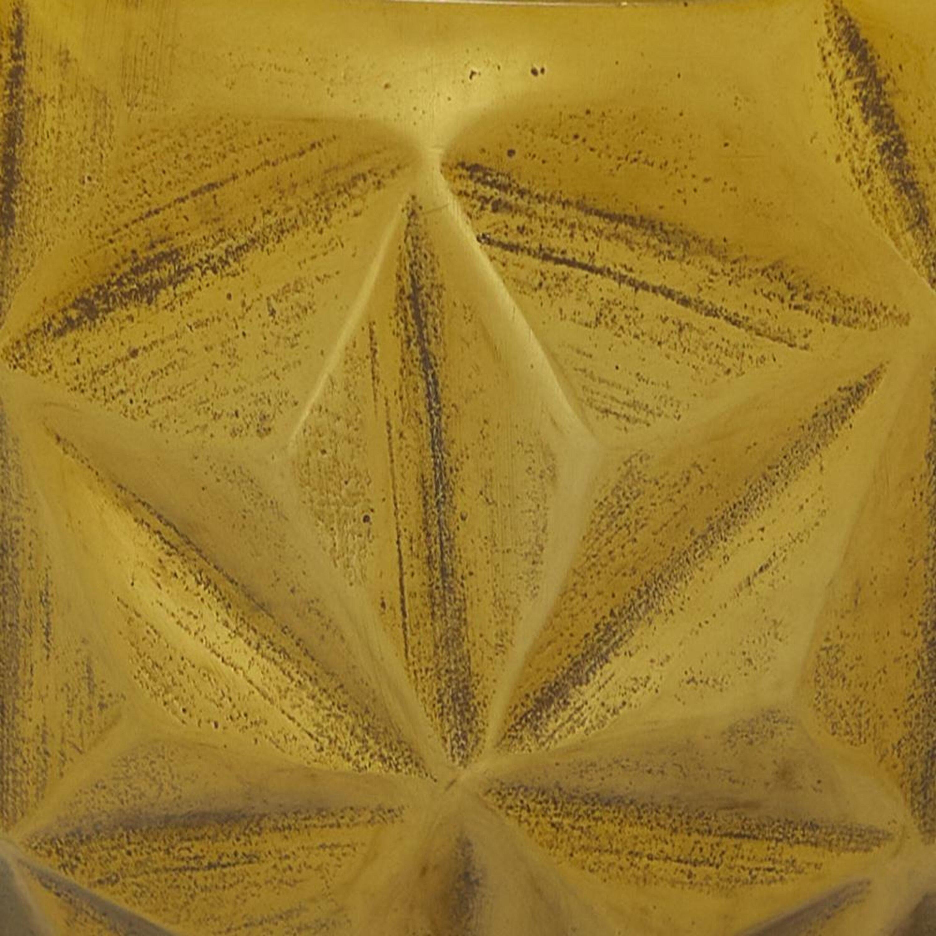 DecMode Modern Aluminum Round Shaped with Faceted Surface Decorative Bowl with Gold Glossy Interior Finish, Set of 3 14", 12", 10"