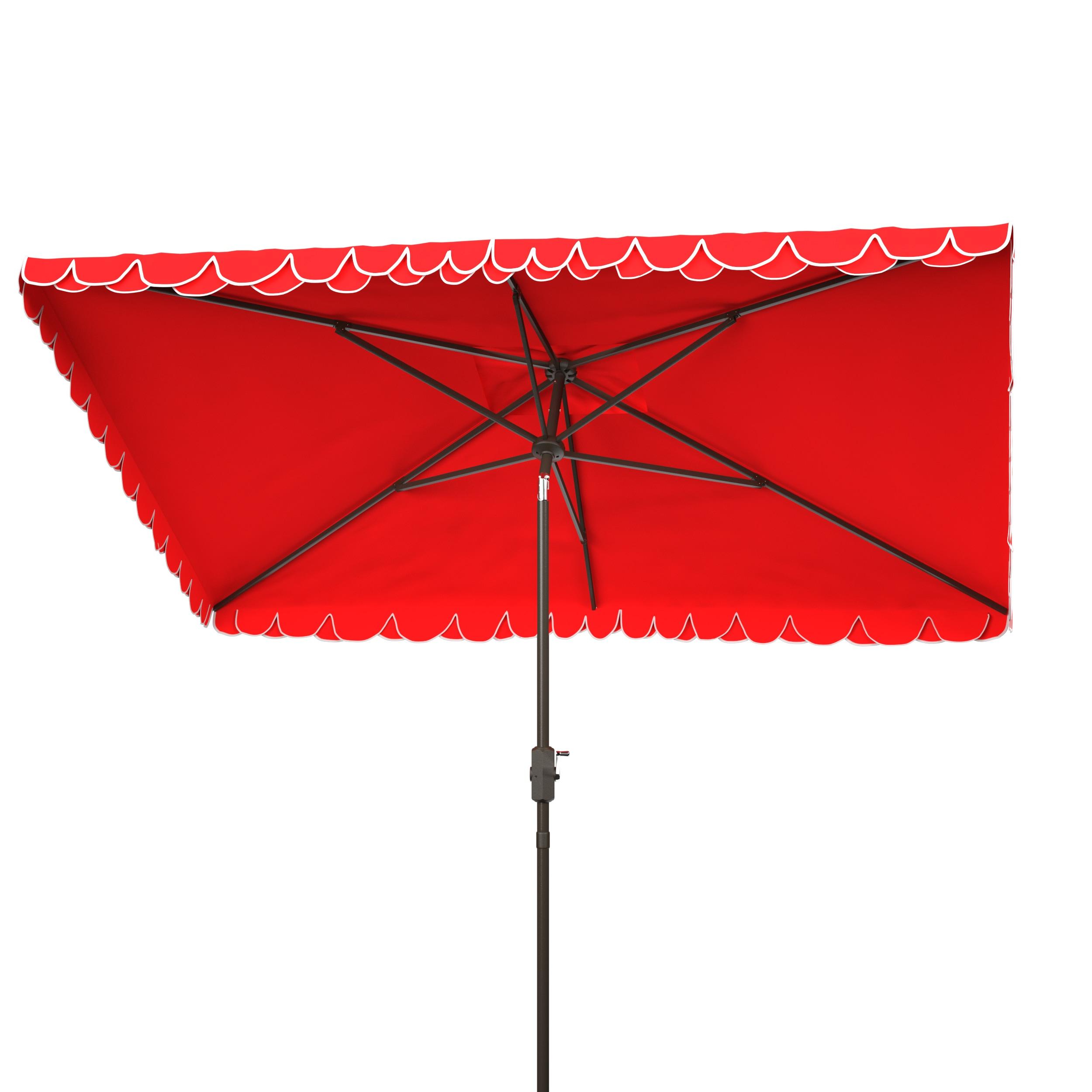 Elegant Valance 6.5 X 10 Ft Rectangle Umbrella - PAT8306 - Red - Safavieh