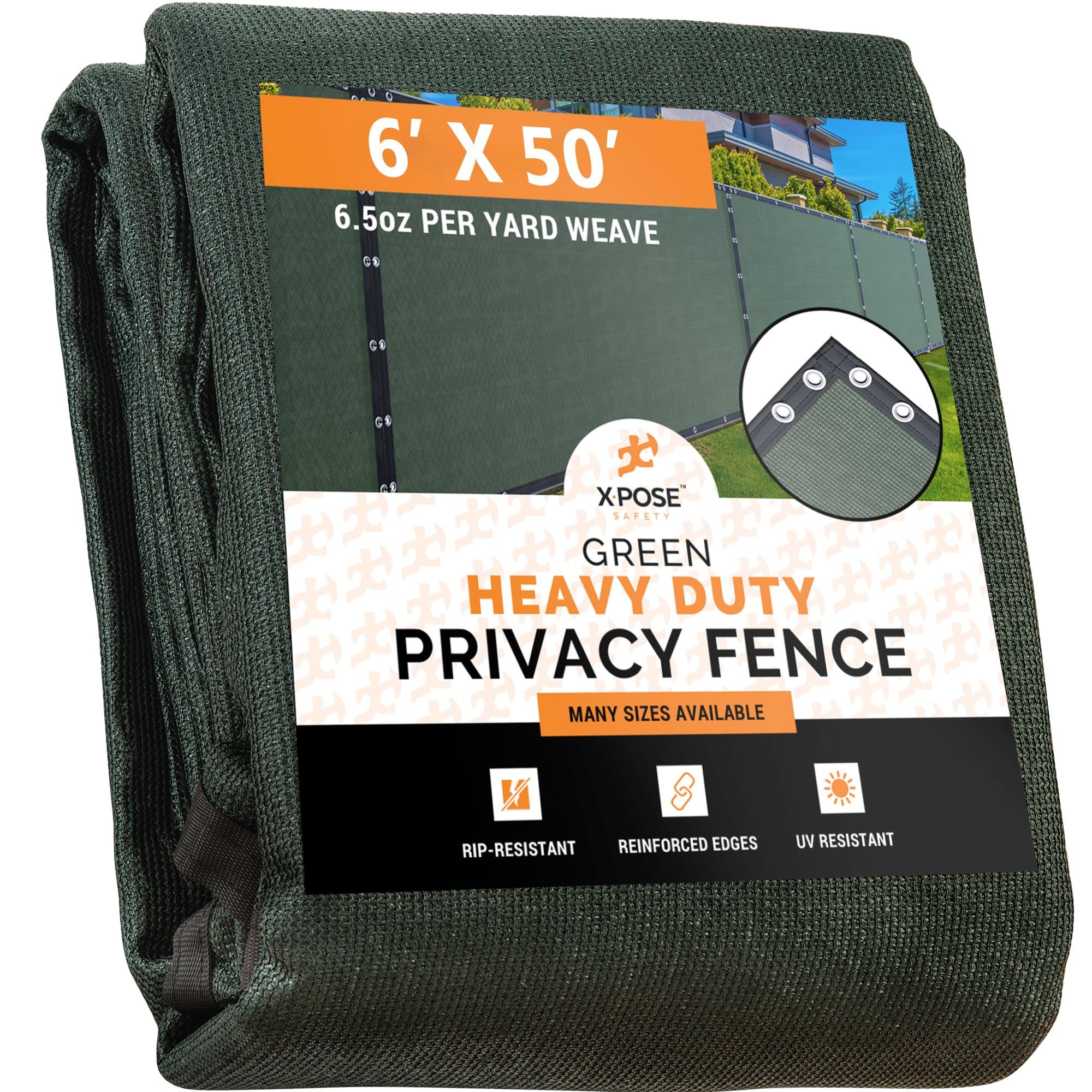 Xpose Safety Heavy Duty Privacy Screen Fence - 6’ x 50’ Green - 90% Visibility and UV Blocking - Easy Installation, Breathable Mesh for Yard, Garden, Greenhouse, Plant Nursery, Pet Kennel, Dog Run