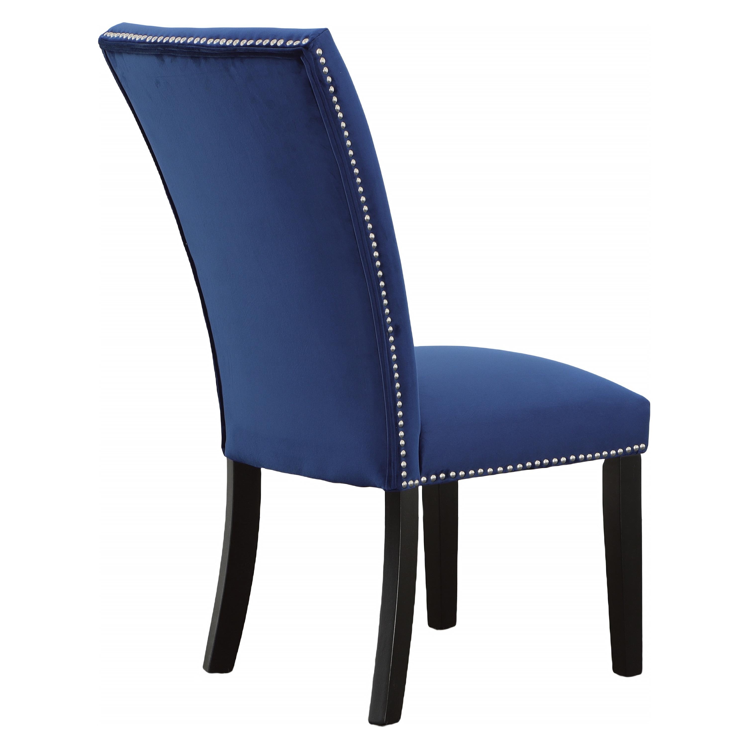 24" Set of 2 Camila Velvet Counter Height Barstools Blue - Steve Silver Co.: Nailhead Trim, Armless, Wood Legs, Spot Clean