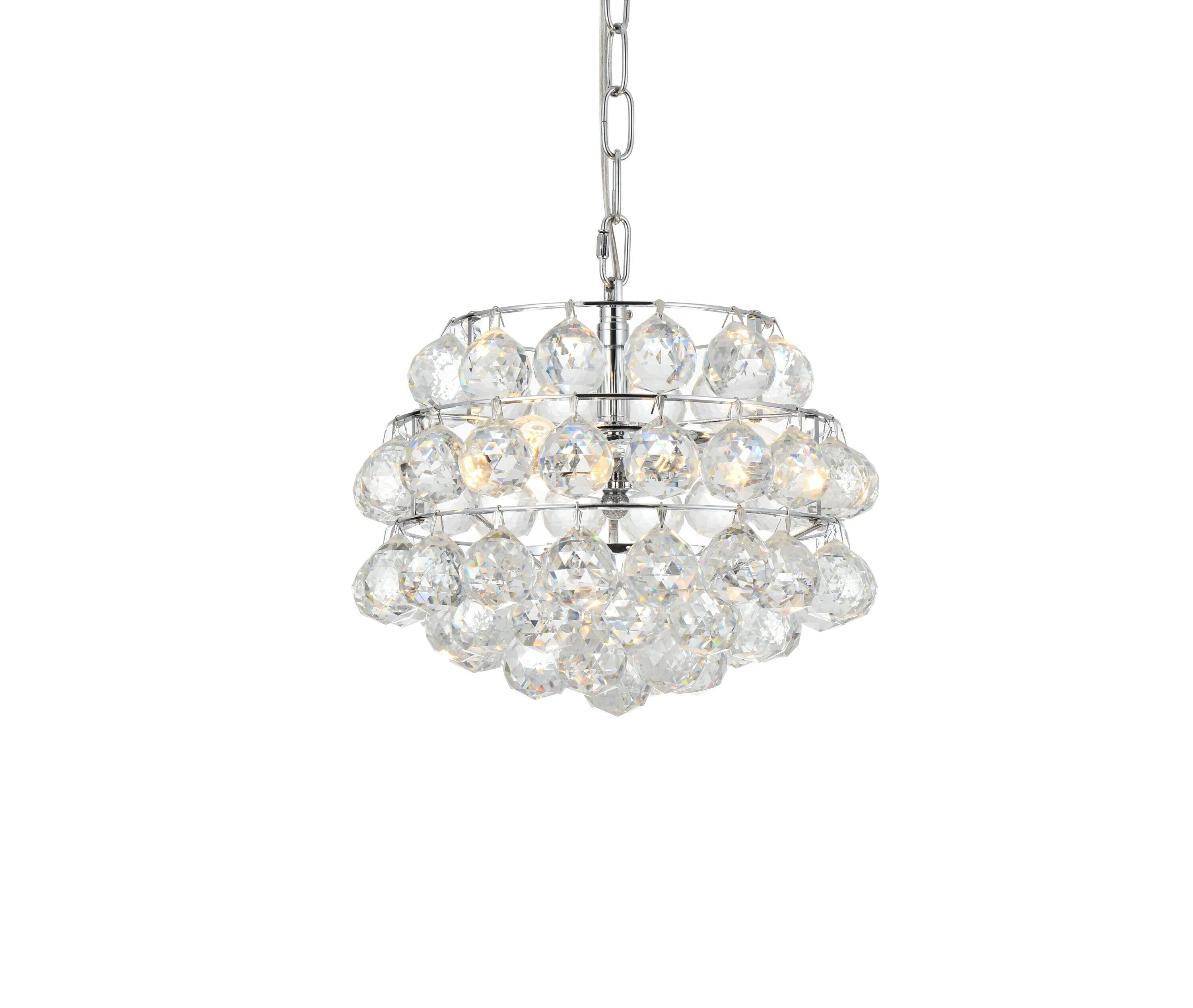 Elegant Lighting Savannah 12 inch pendant in chrome