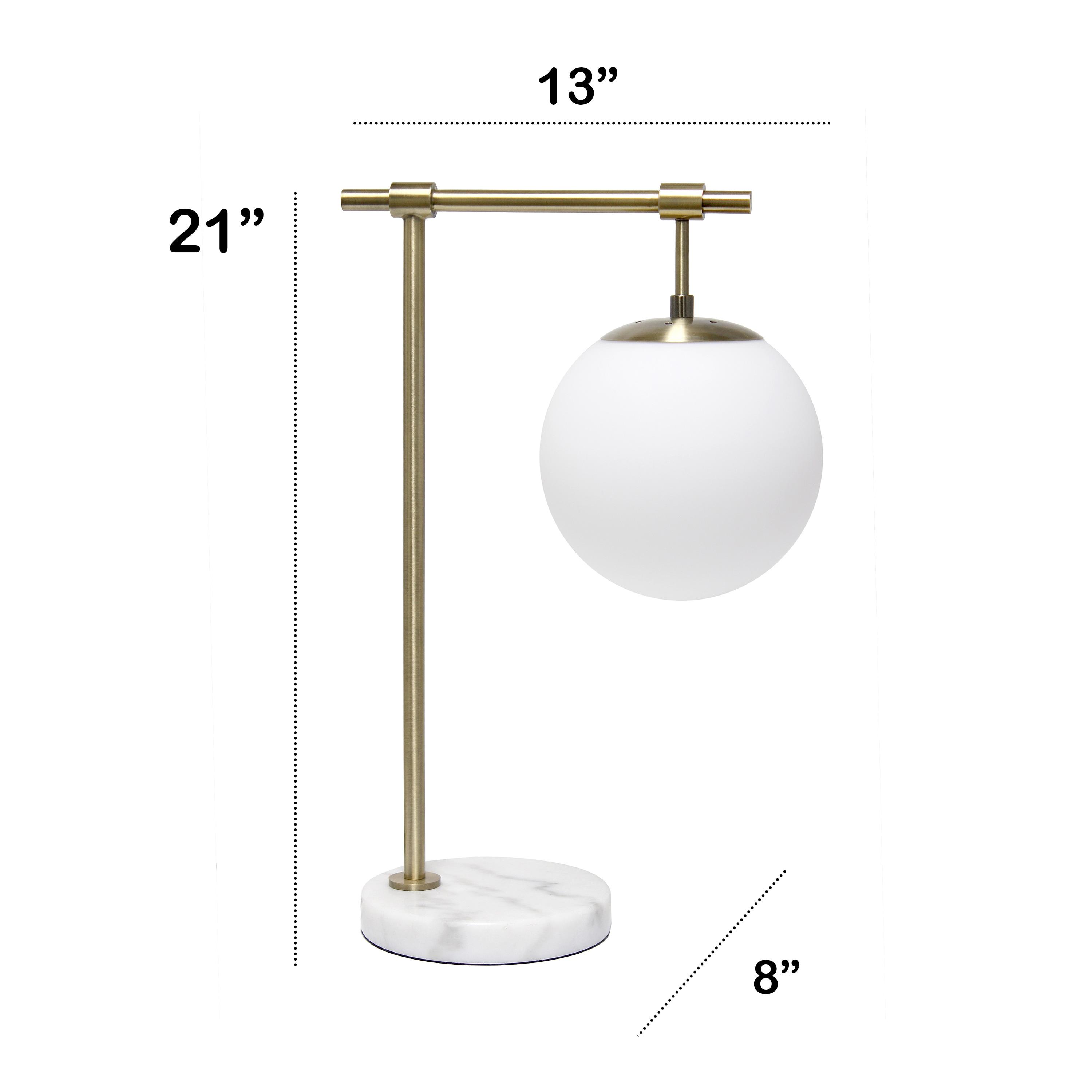 21" Studio Loft Globe Shade Table Desk Lamp Antique Brass Finish - Lalia Home: Mid-Century Modern, UL Listed, No Assembly Required