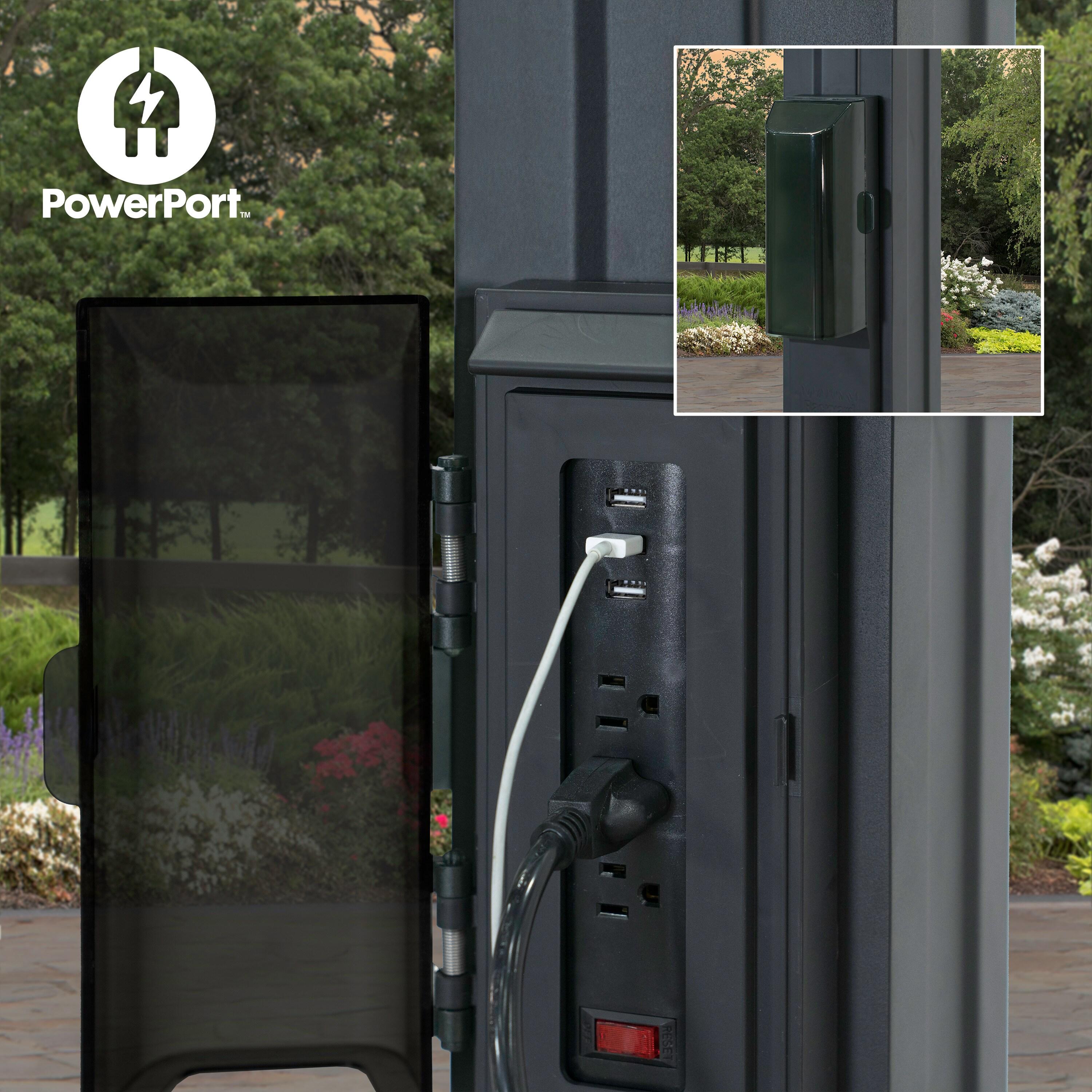 Backyard Discovery Stratford 12x10' Galvanized Steel Pergola, Shade Sail Canopy, PowerPort