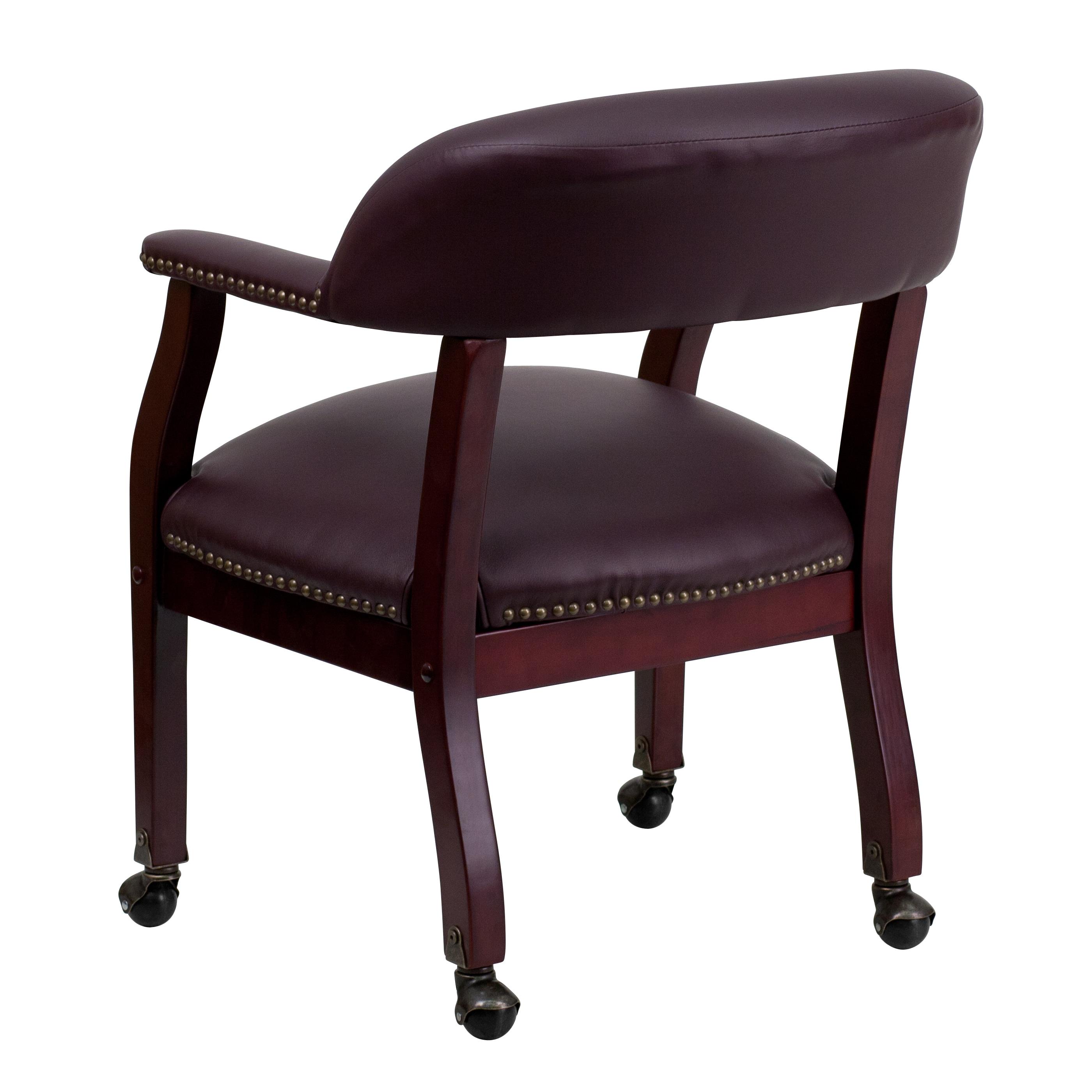 Leather Seat Waiting Room Chair with Wood Frame
