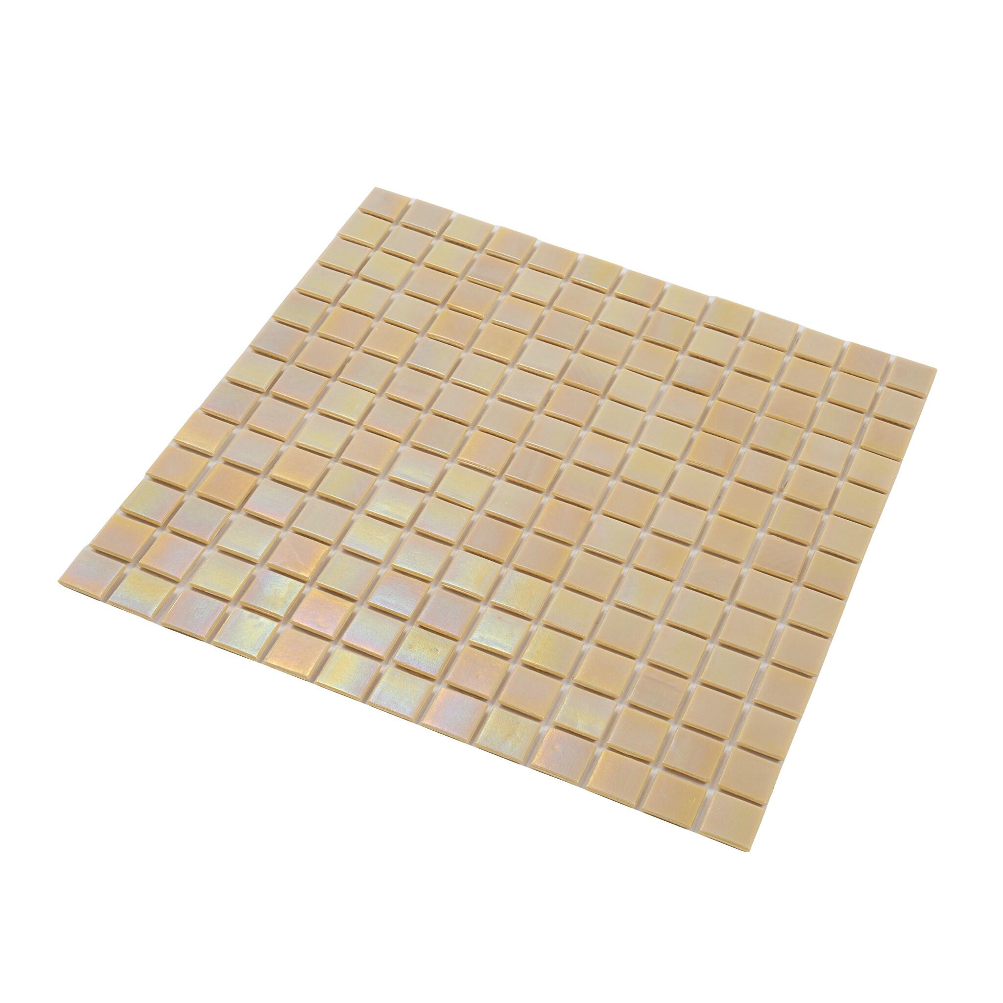 Apollo 12" x 12" Glossy Beige Glass Mosaic Wall and Floor Tile