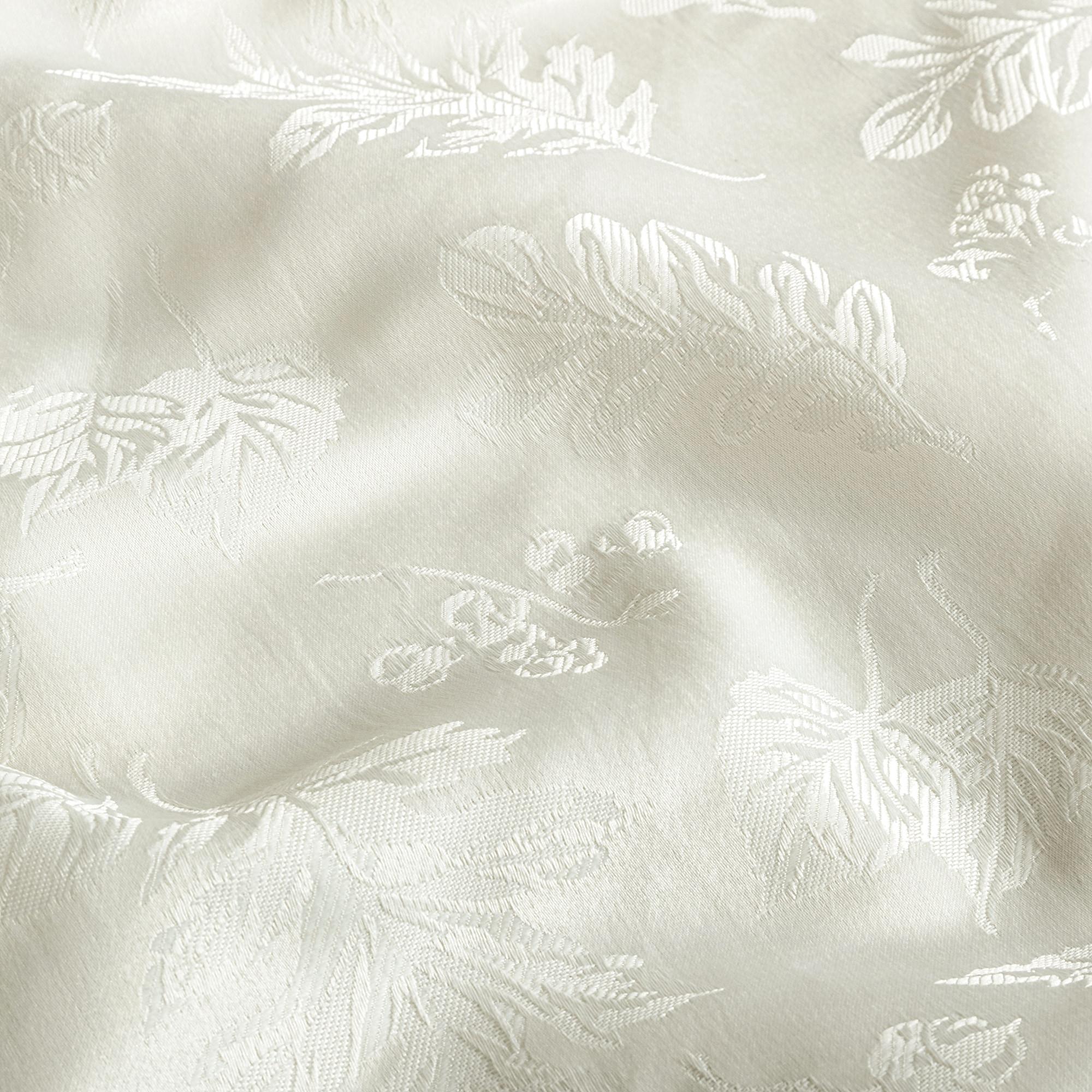 Elegant Woven Leaves Jacquard Damask Napkin, Set of 8 - 17" x 17" - Ivory - Elrene Home Fashions