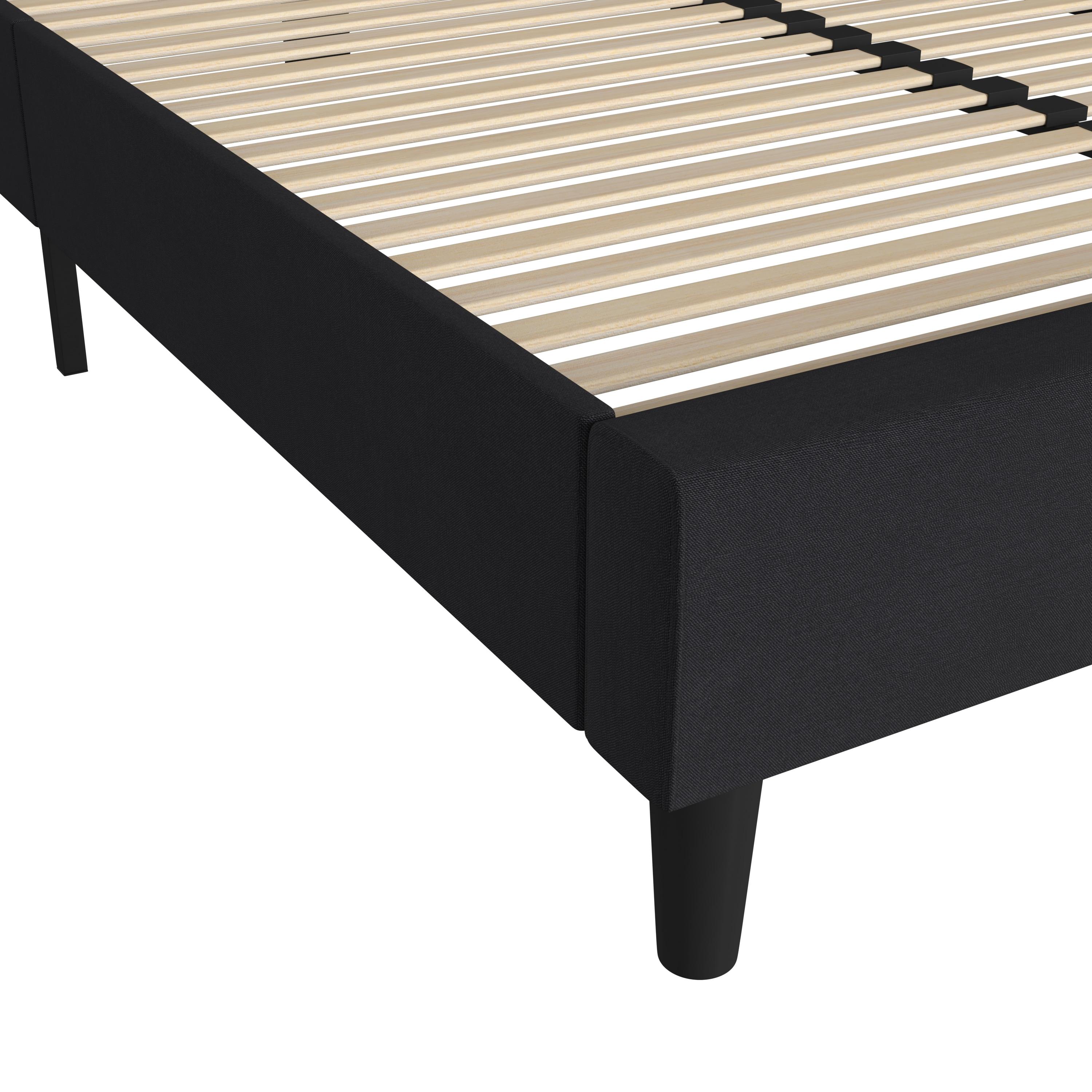 Flash Furniture Addison Fabric Queen Platform Bed with Headboard in Charcoal