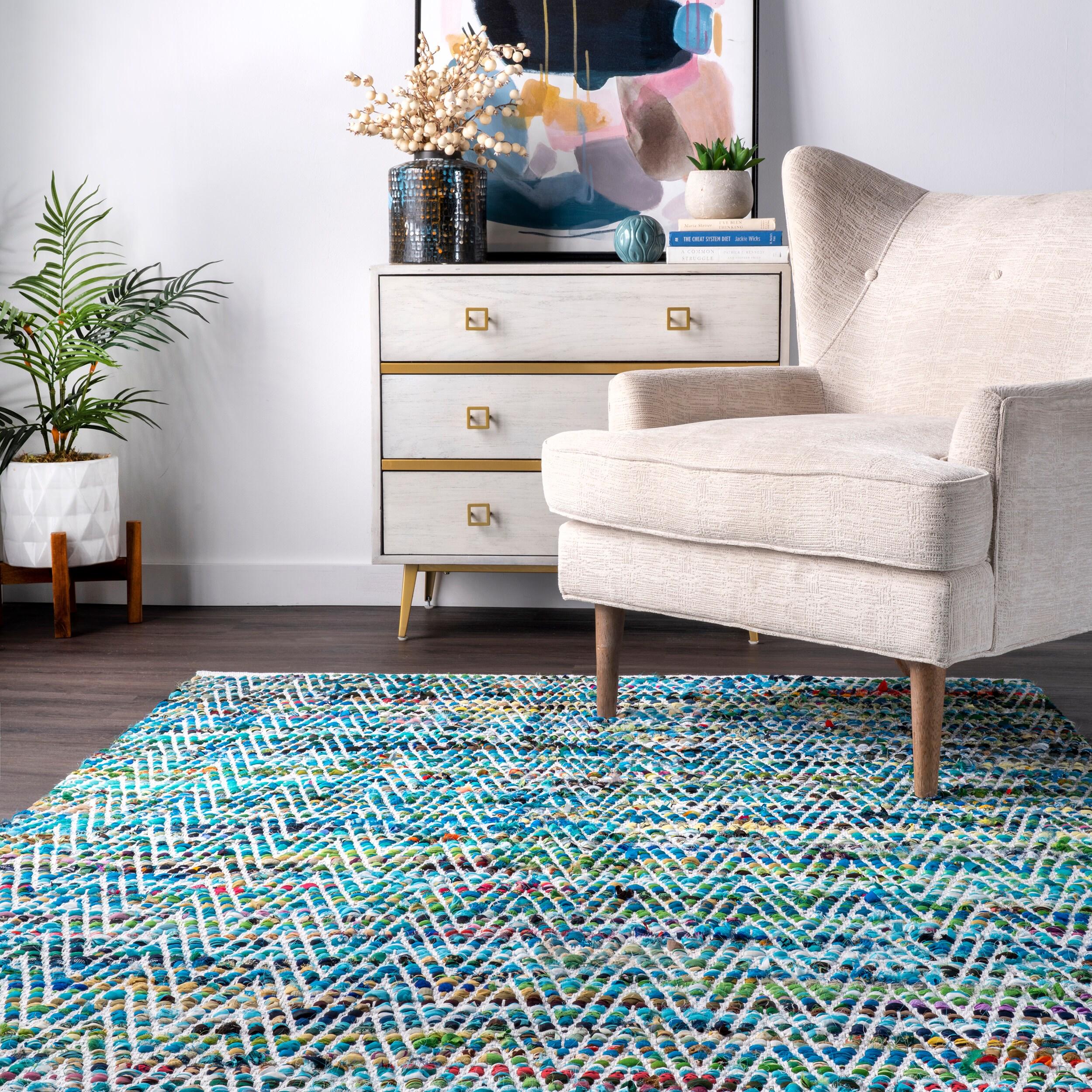 nuLOOM Rochell Handwoven Chevron Runner Rug, 2' 6" x 10', Green