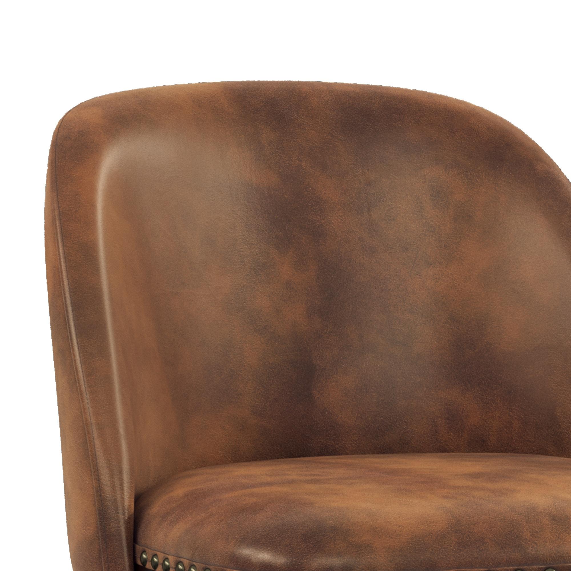 LUE BONA 26'' Swivel Bar Stools Set of 2, Counter Stools with Back & Footrest for Kitchen,Brown