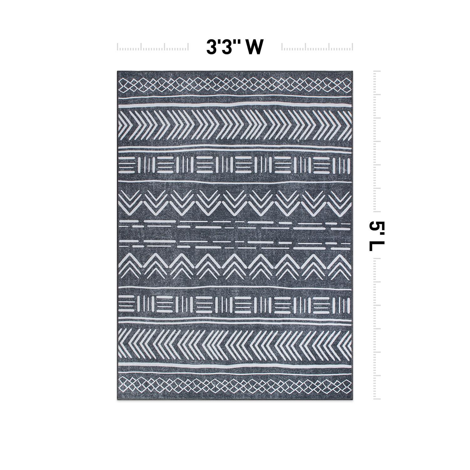 World Rug Gallery Contemporary Geometric Bohemian Machine Washable Area Rug