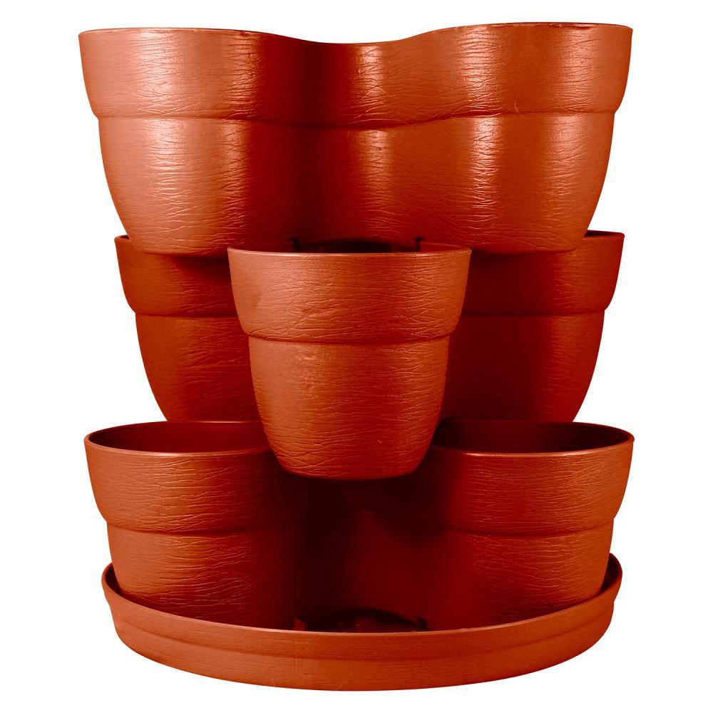 Bloomers Stackable Flower Tower Planter â Holds up to 9 Plants â Great Both Indoors and Outdoors â Terracotta