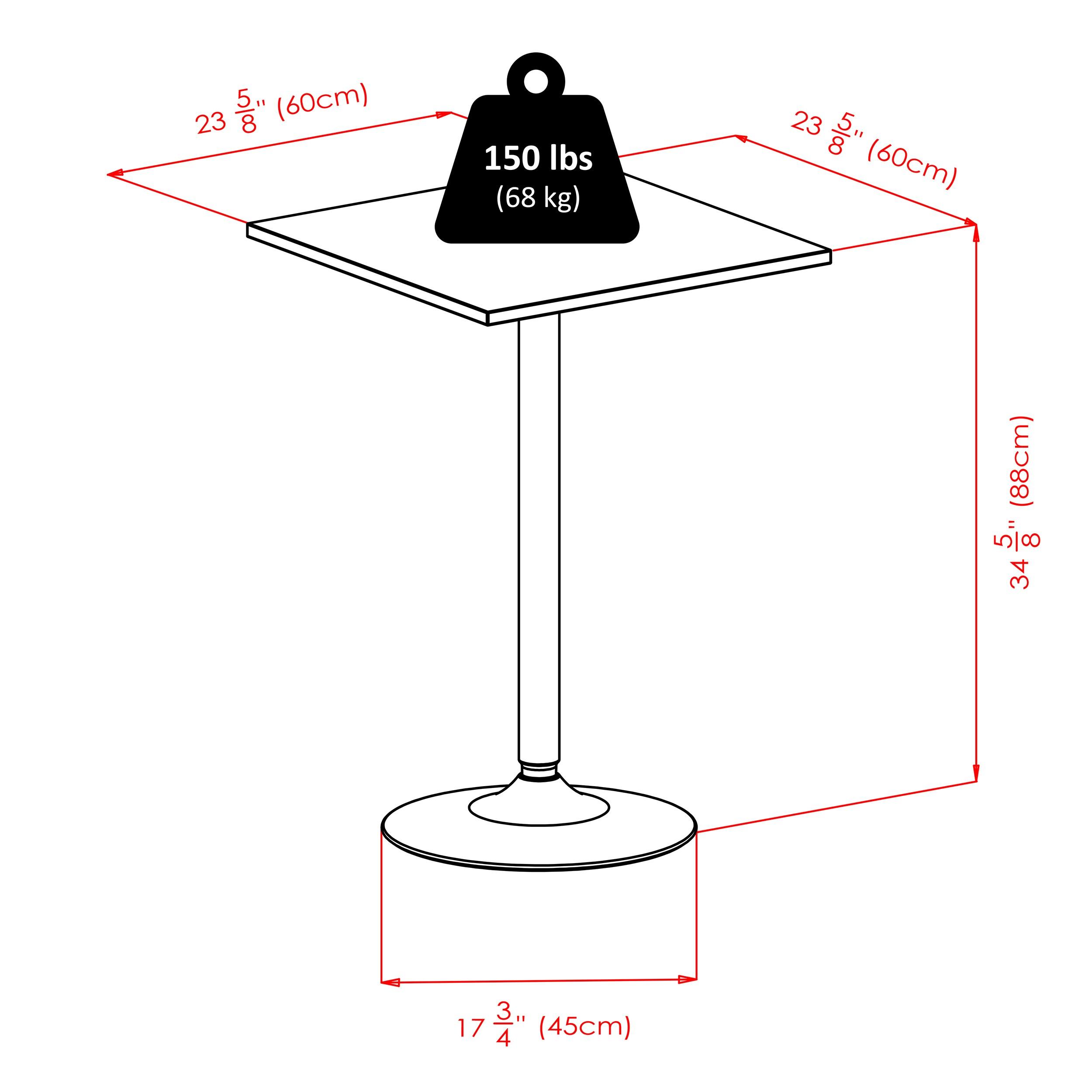 Skyline Decor 2 Person 23.62'' L x 35.15'' H Solid + Manufactured Wood High Top Table