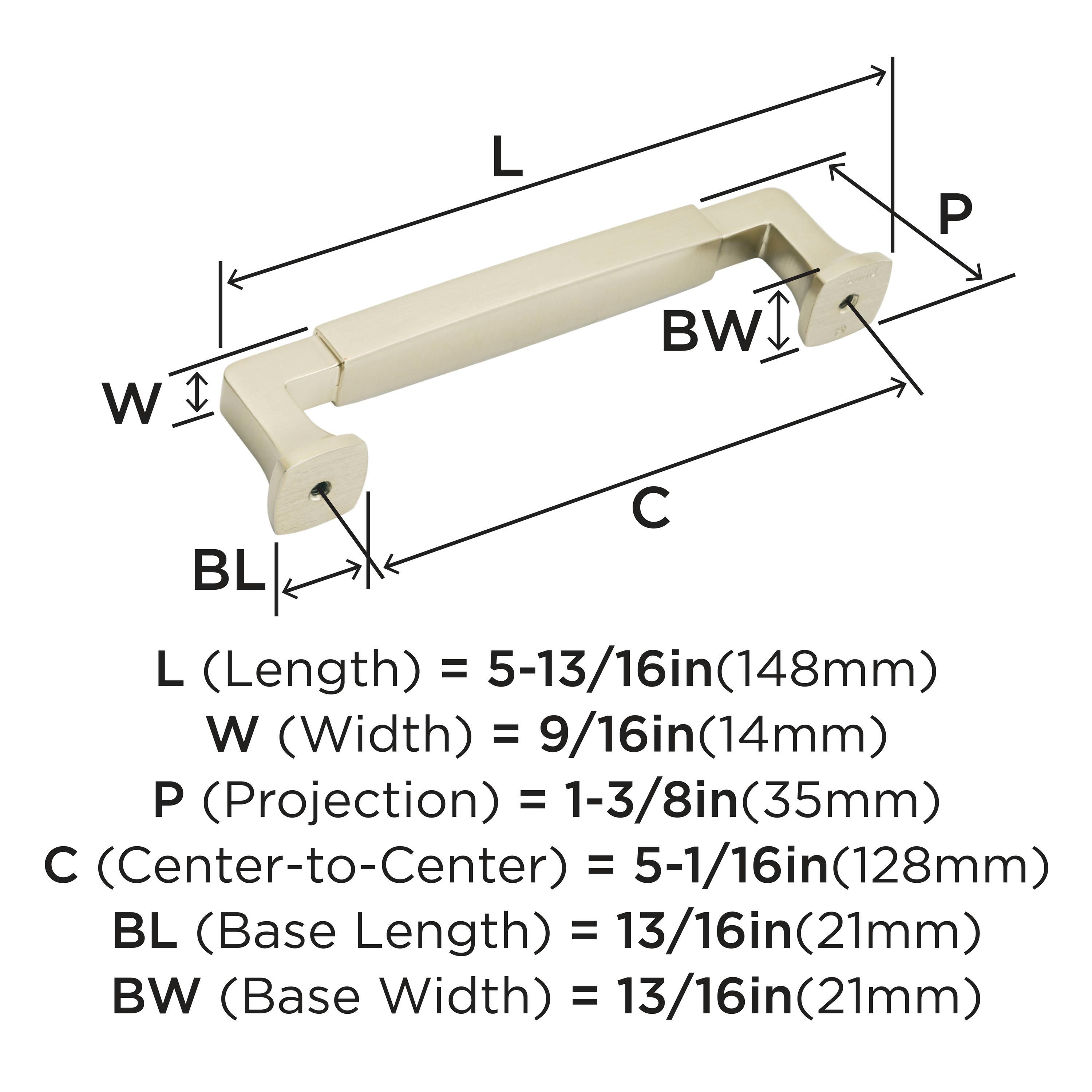 Amerock Stature 5-1/16 inch (128mm) Center-to-Center Golden Champagne Cabinet Pull