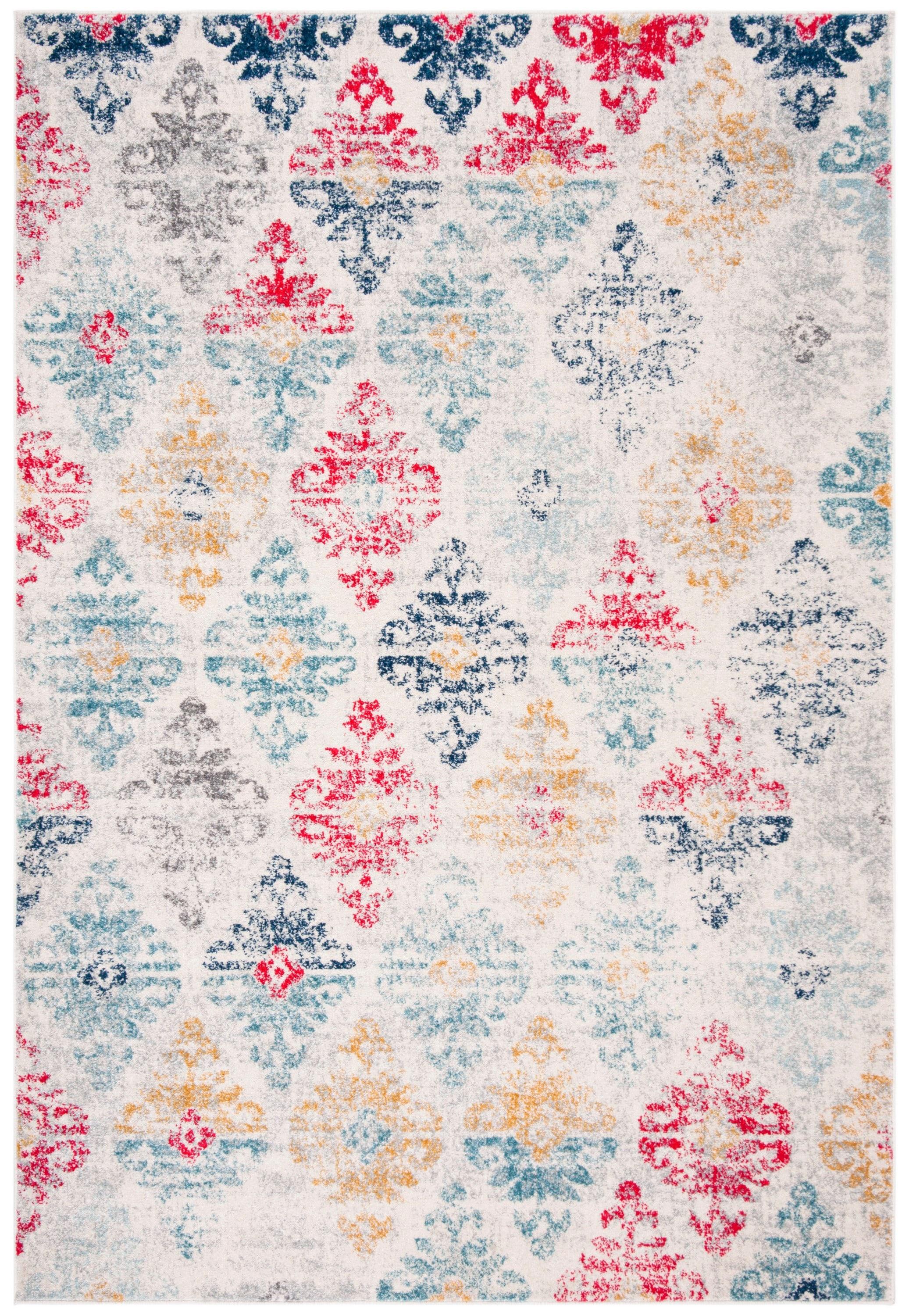 SAFAVIEH Madison Darin Vintage Damask Area Rug, Ivory/Blue, 3' x 5'