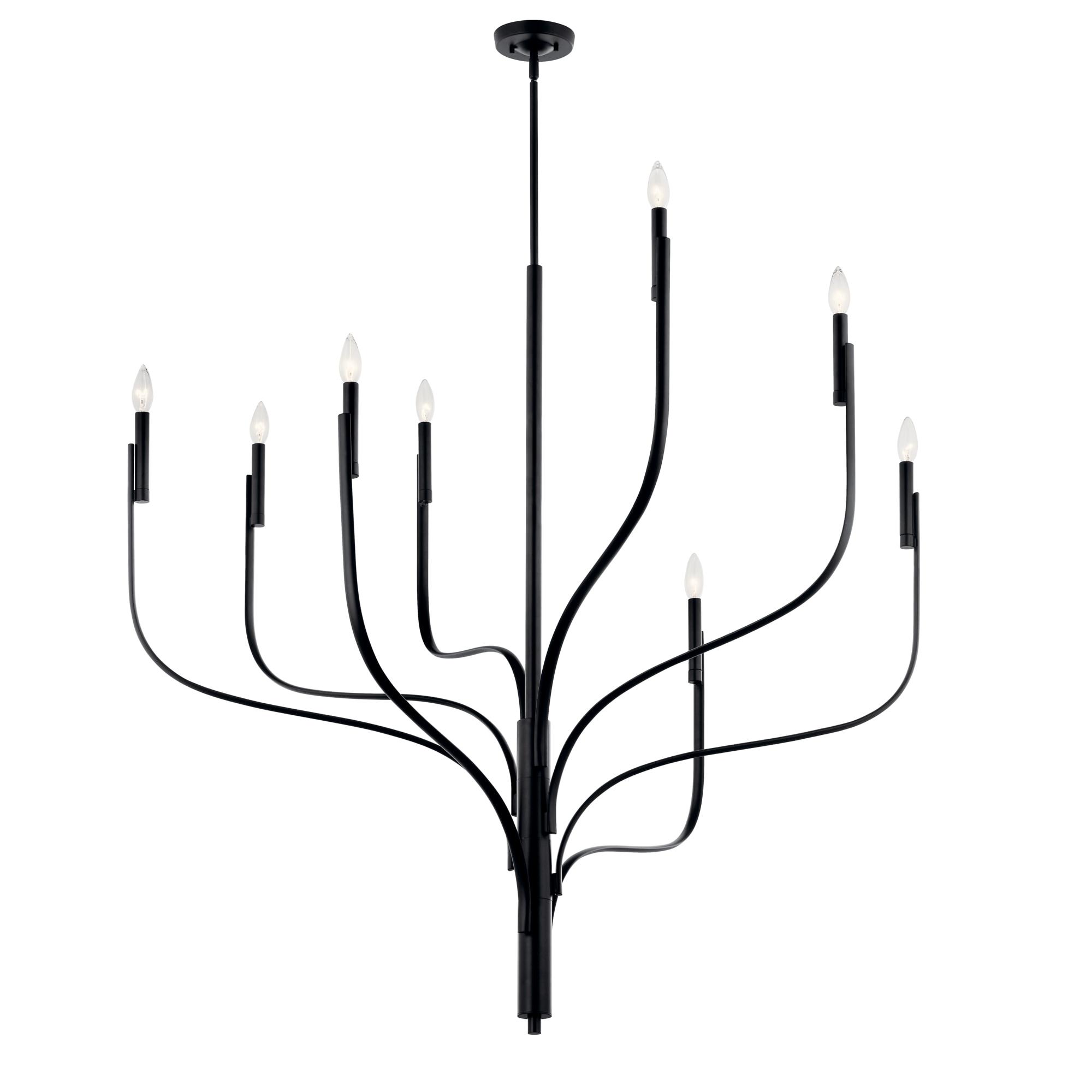 Kichler 52675 Livadia 8 Light 48" Wide Taper Candle Style Chandelier - Black