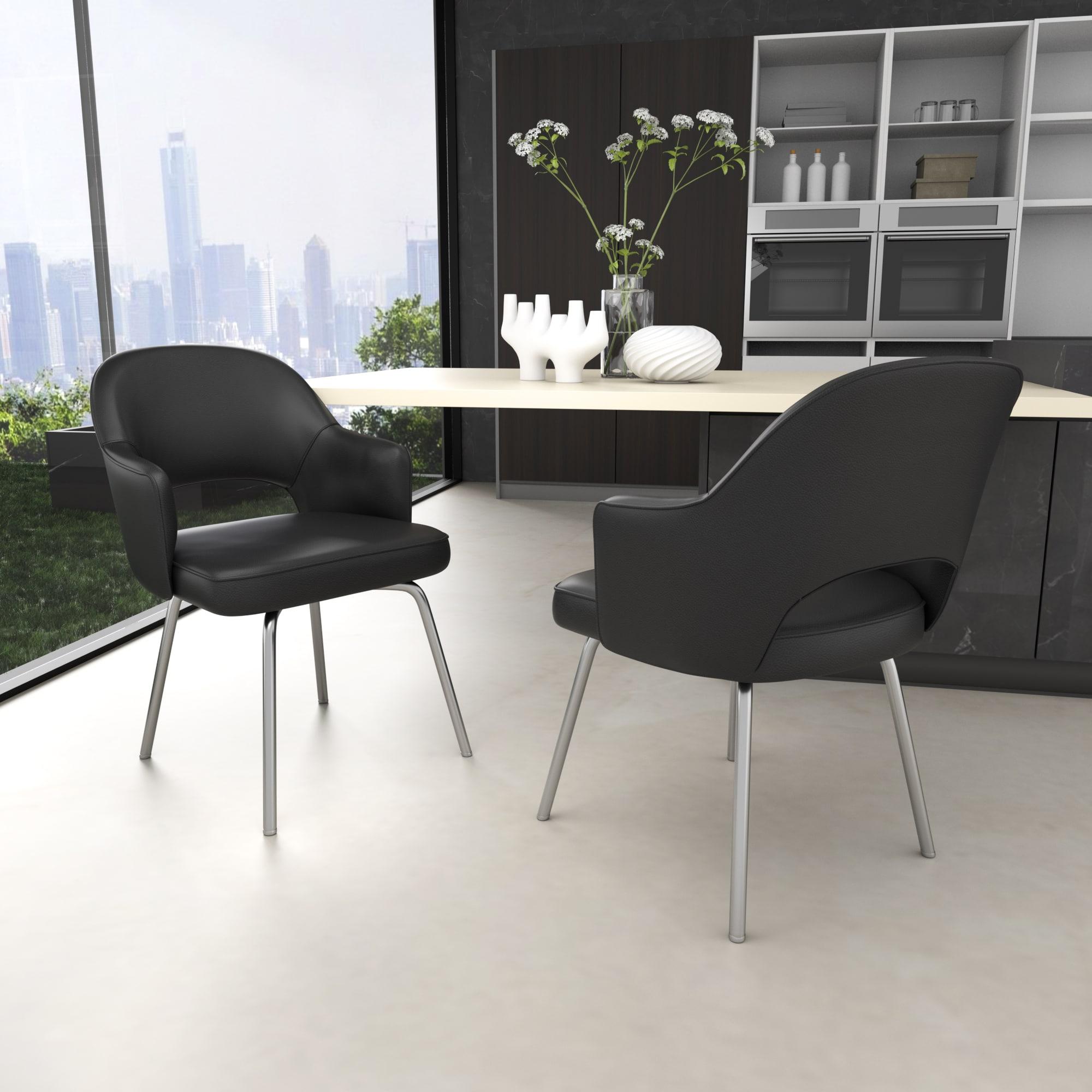 Boss Black Vinyl Guest Chair