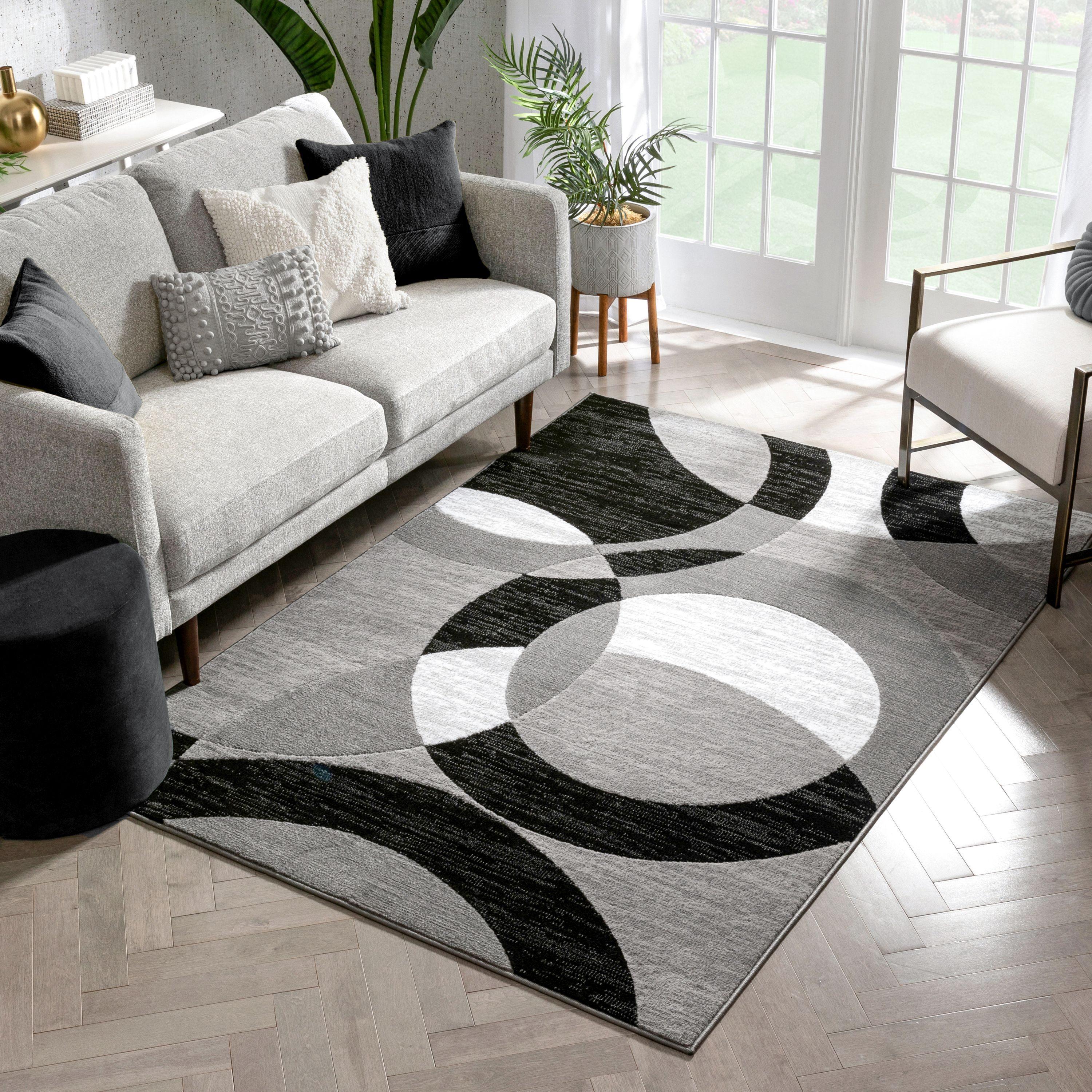 Well Woven Dulcet Bingo Modern Geometric Grey 5'3" x 7'3" Area Rug