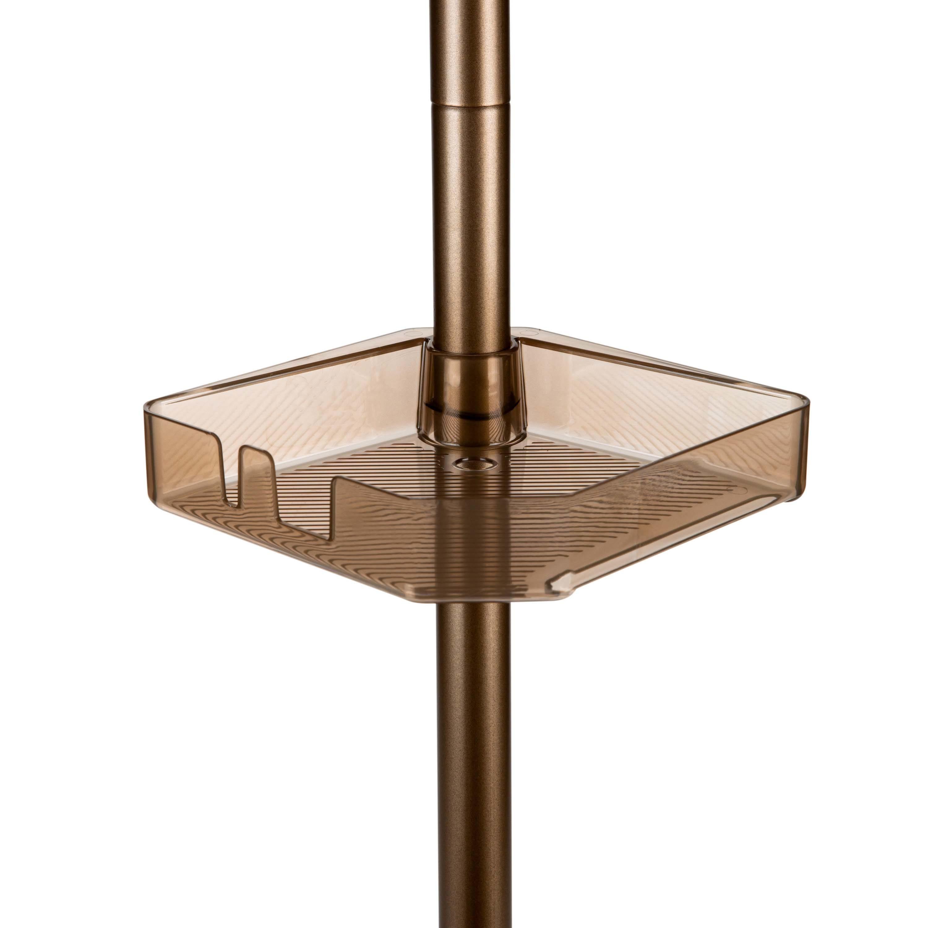 4 Tier Tension Corner Shower Caddy Bronze - Bath Bliss: Adjustable Bathroom Storage Organizer Rack