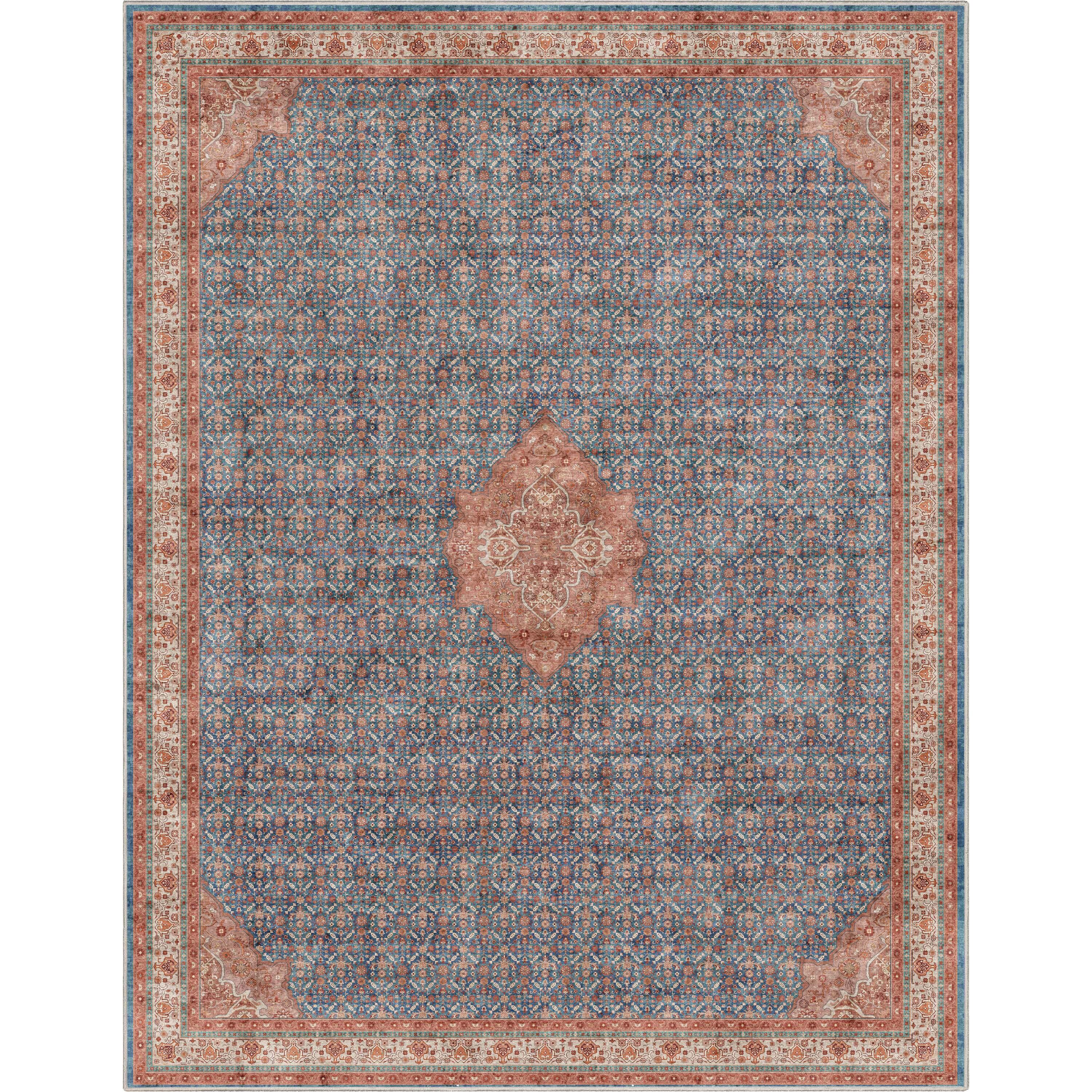 Well Woven Asha Lilith Vintage Oriental Blue Red 7'7" x 9'10" Area Rug