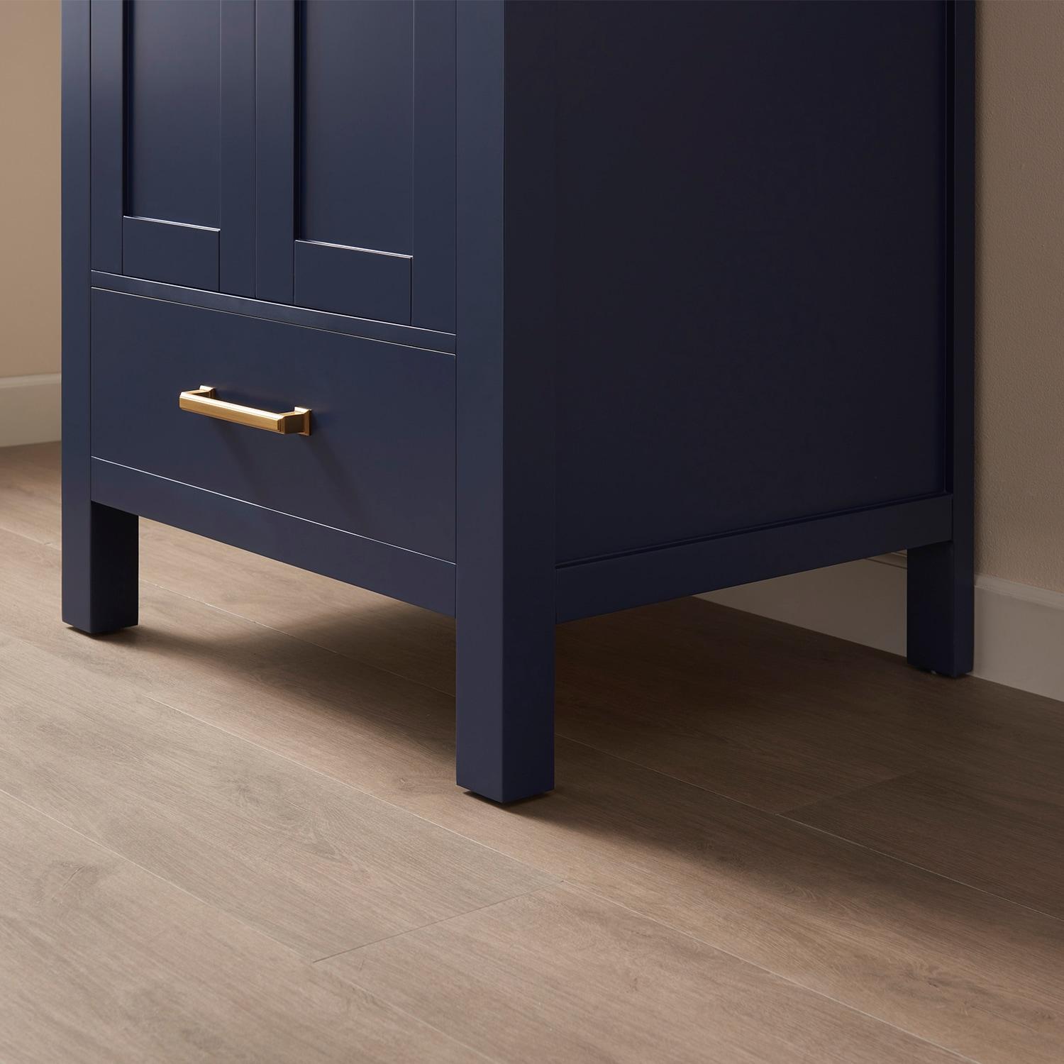 Shannon 24" Single Sink Bathroom Vanity White Stone Top in Blue No Mirror