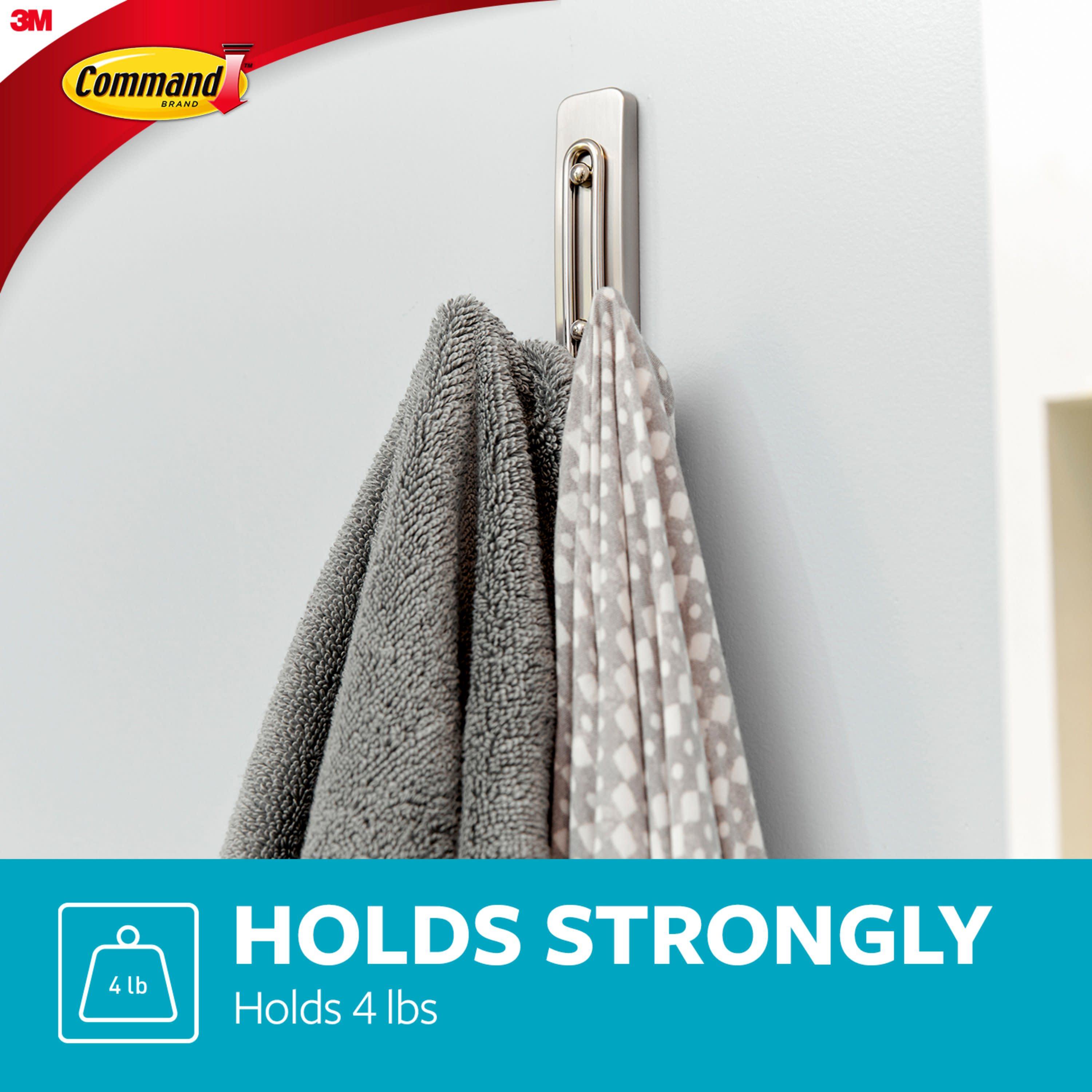 Command Bath Double Wall Hook Metal Satin