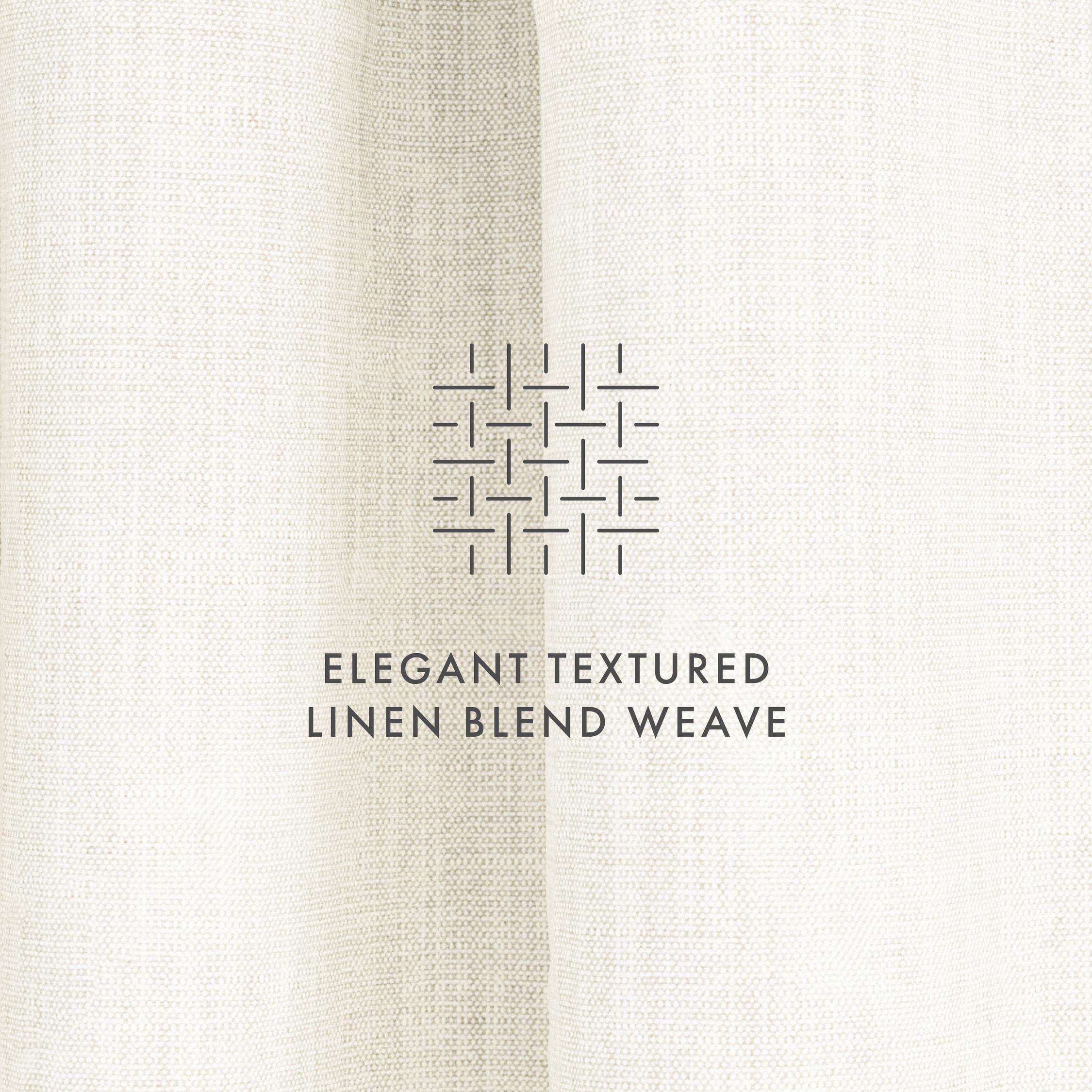 Noble Linens Ivory Linen Blend Energy Saving Grommet Curtain Panel, 50" x 84" 2 Panels
