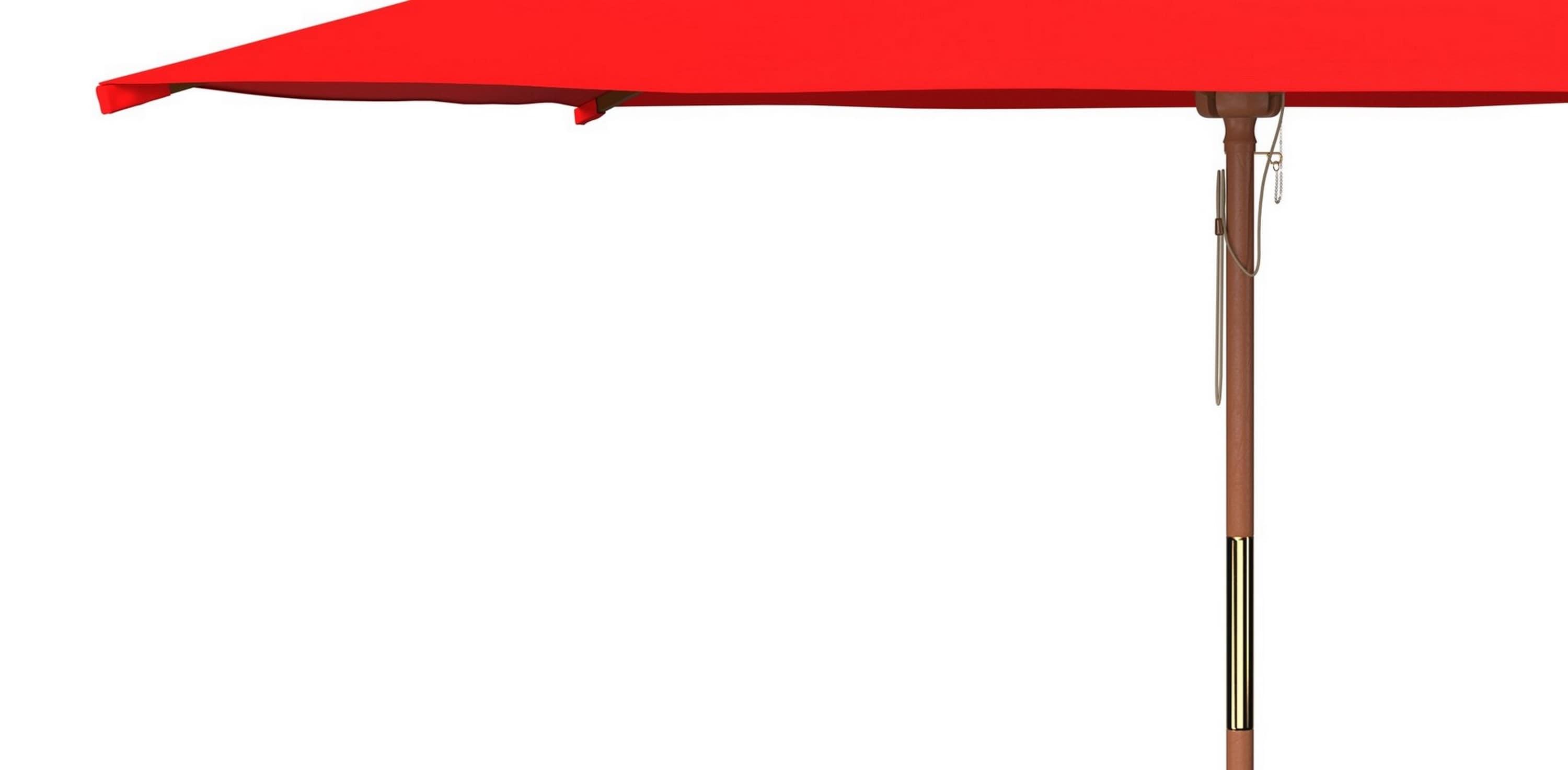 Velop 7.5 Ft Square Wooden Pulley Market Umbrella - PAT8409 - Red - Safavieh